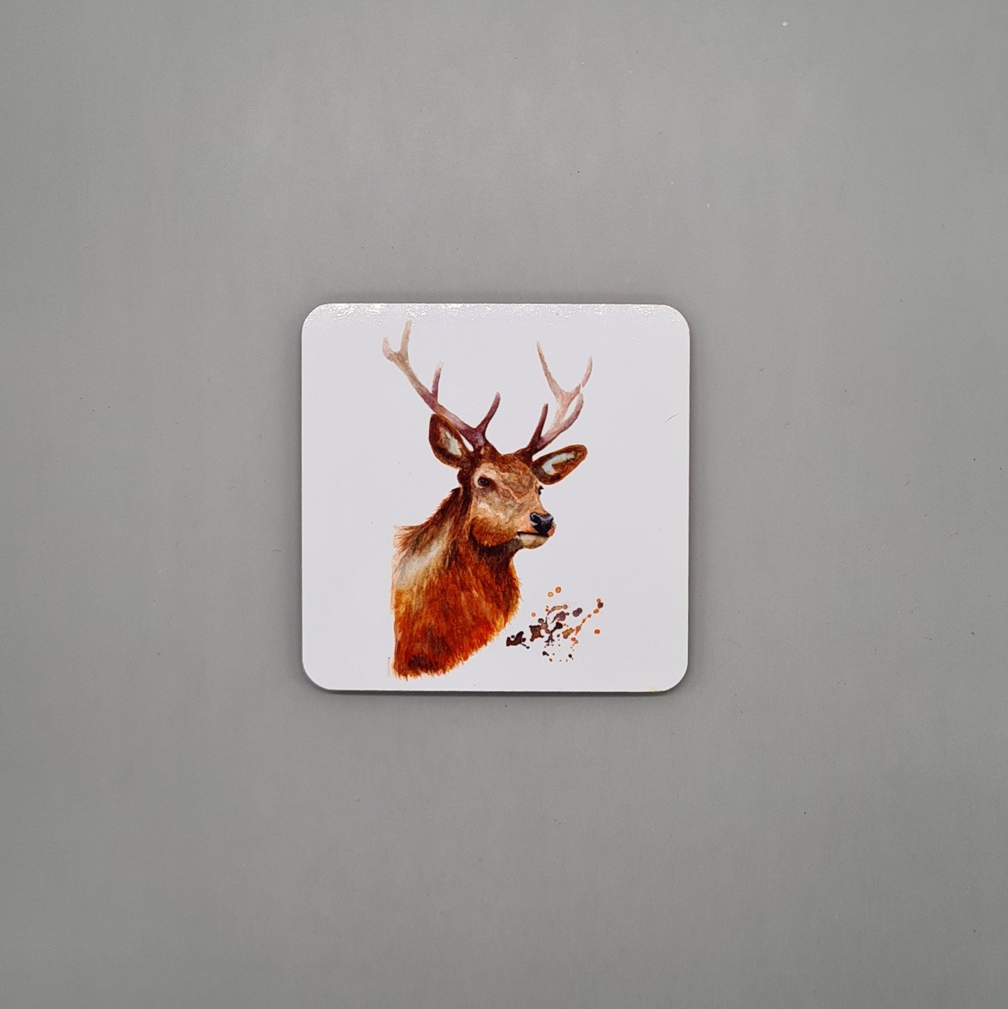 Beautiful Stag Art Hardwood Coaster featuring 'Chase' Print
