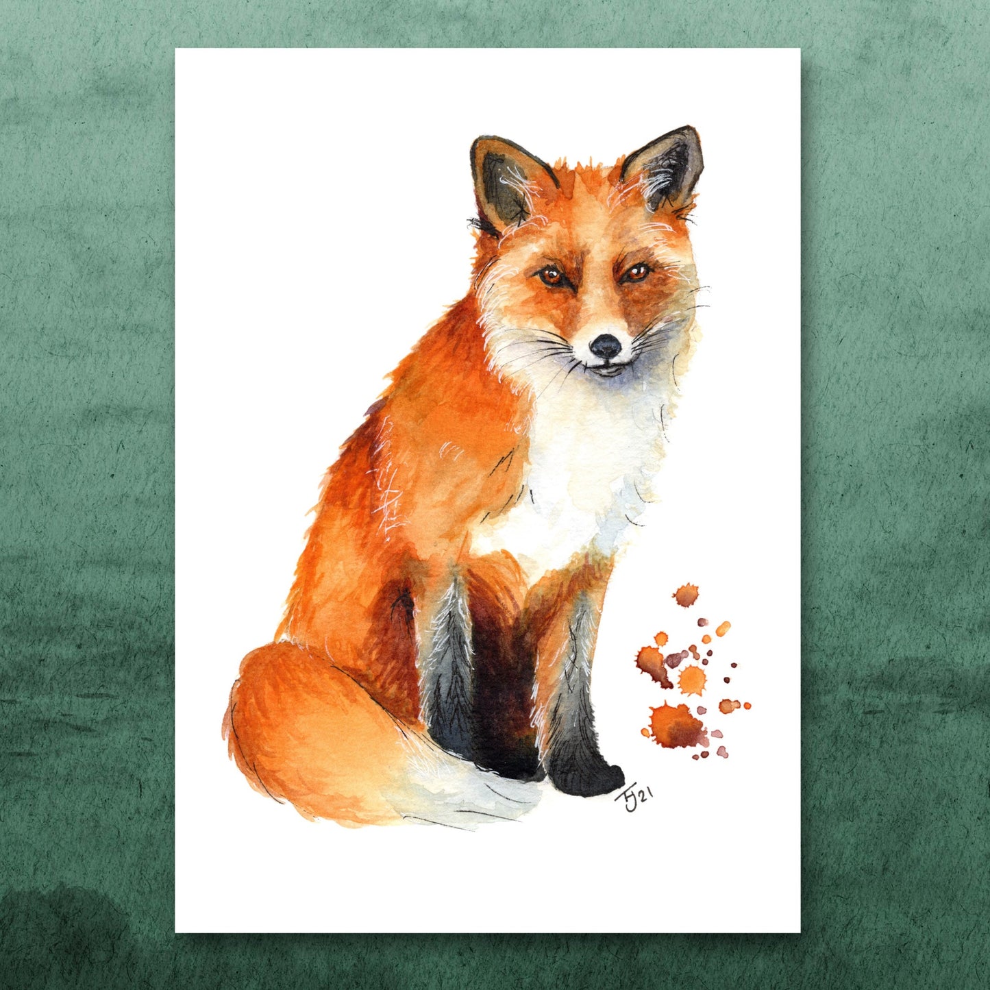 "Mama Fox" Watercolour Print