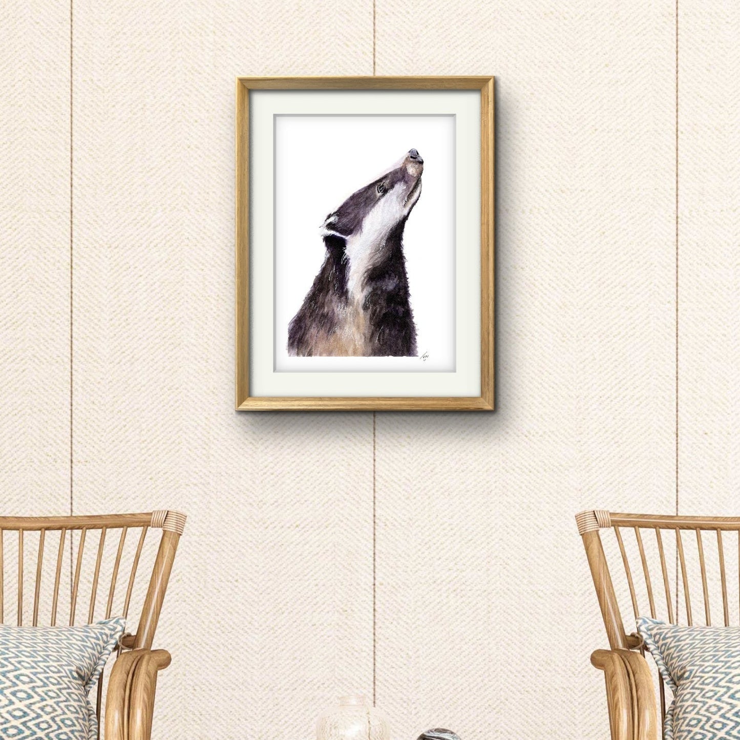 "Mr Badger" Watercolour Print
