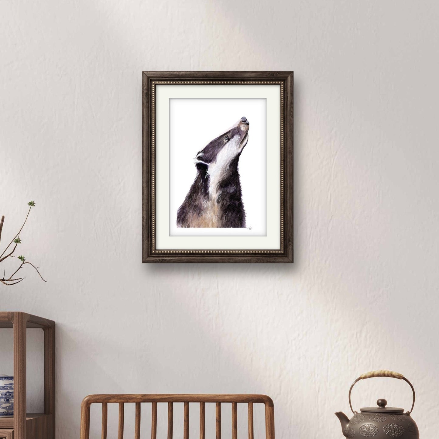 "Mr Badger" Watercolour Print