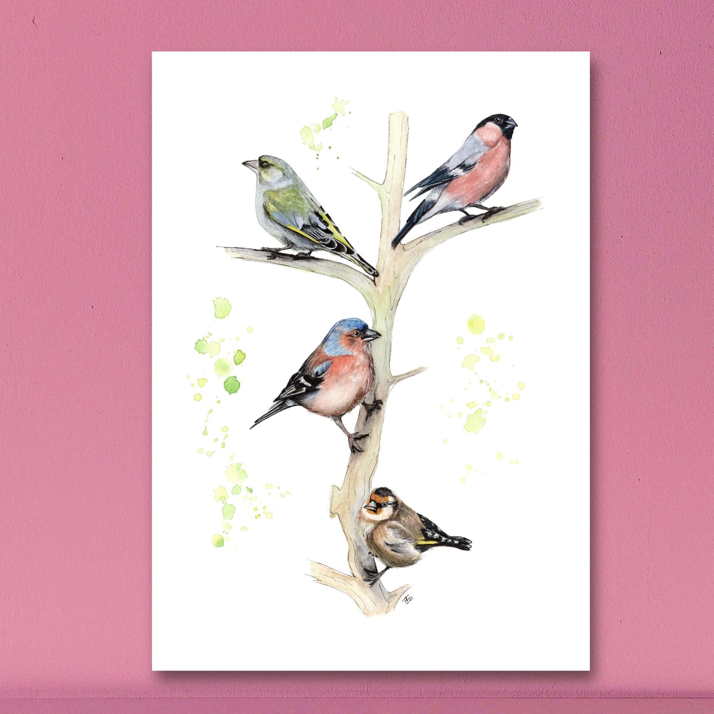 "Fours A Charm" Watercolour Print