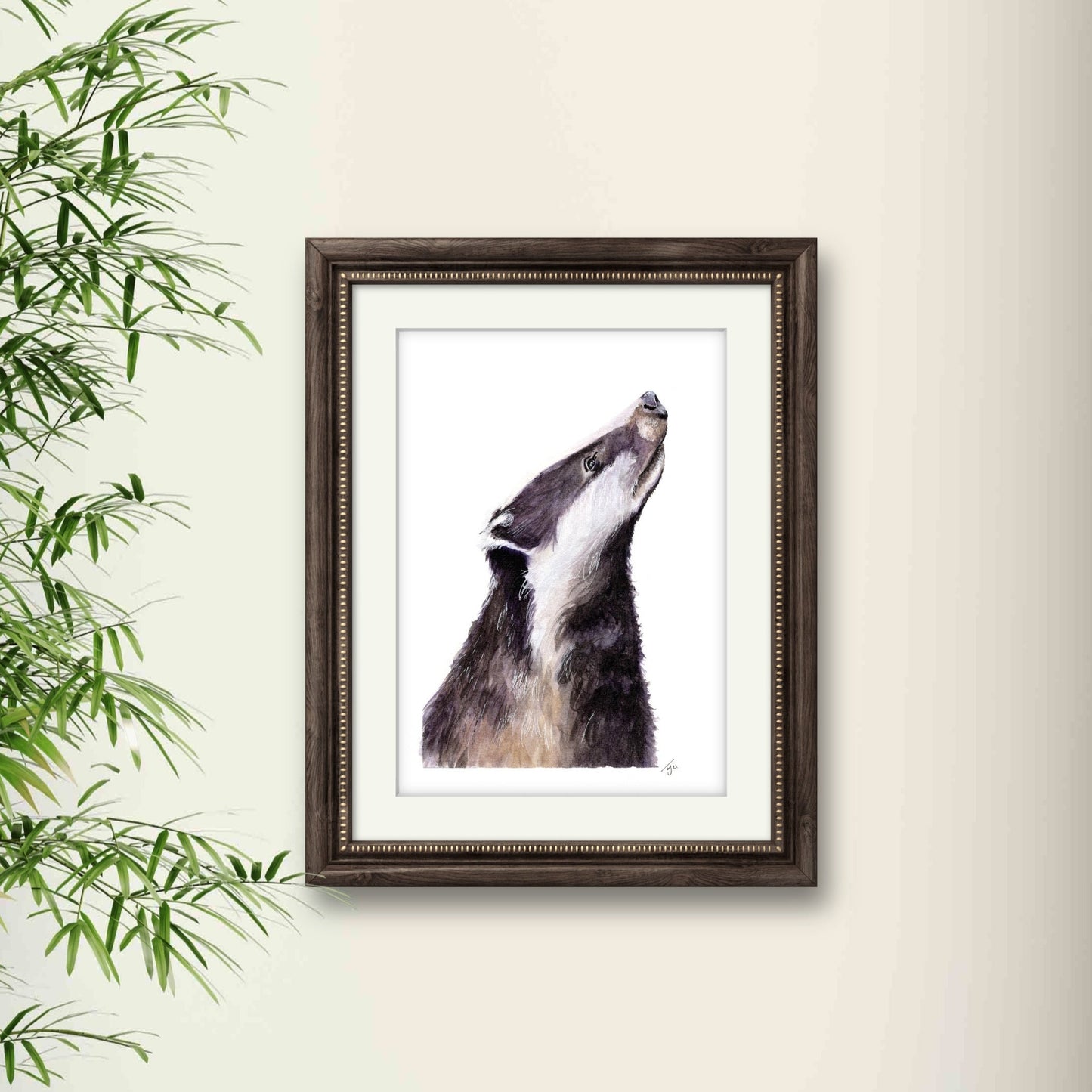 "Mr Badger" Watercolour Print