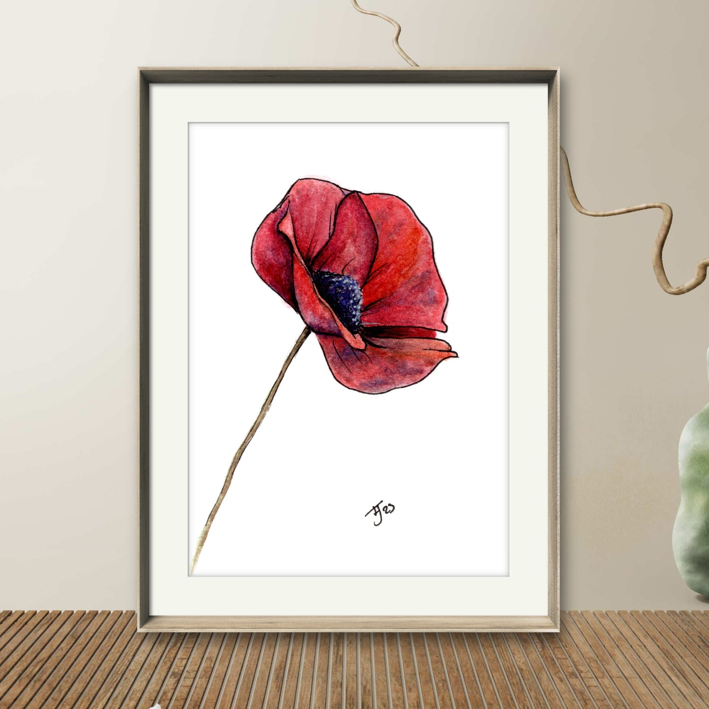 "Remembrance" Poppy Watercolour Print