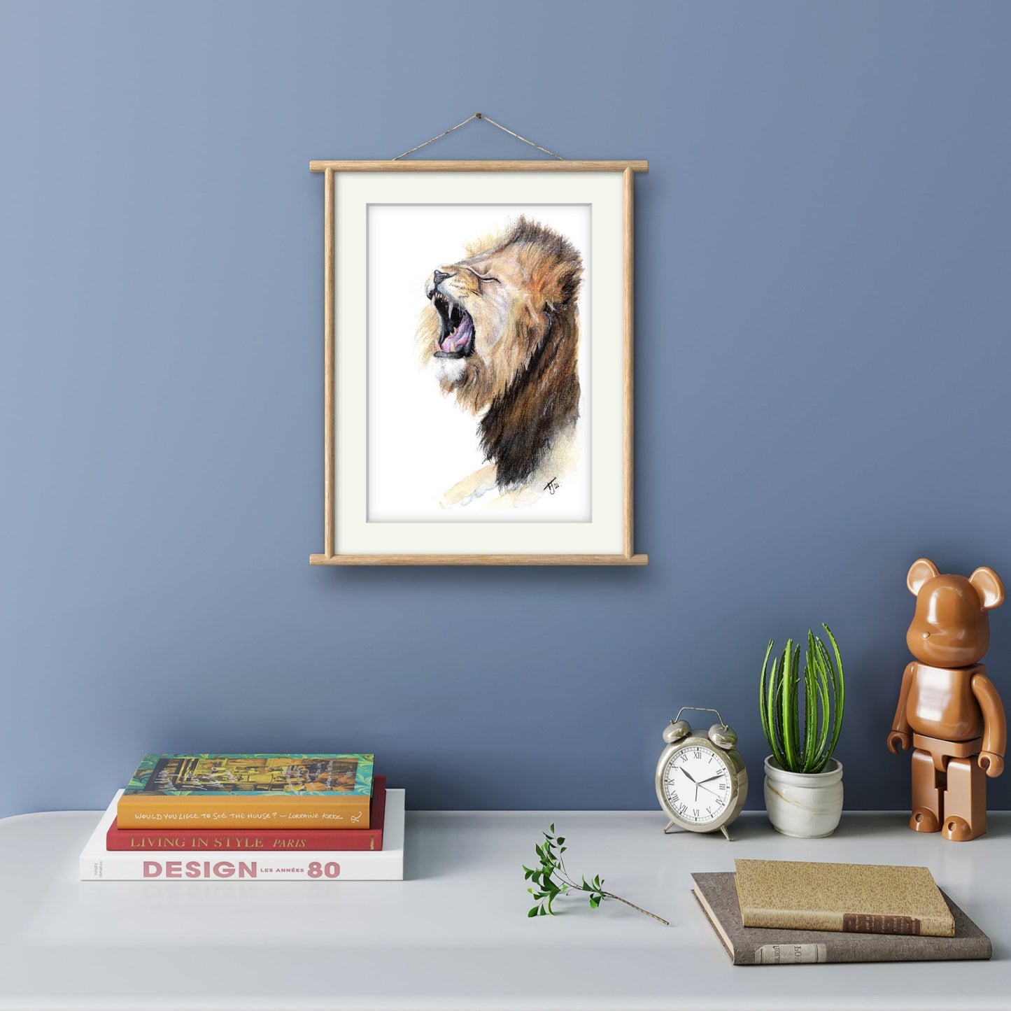 "Roarsome" lion Watercolour Print
