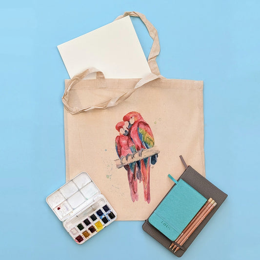 "Lovesick Parrots" Tote Bag