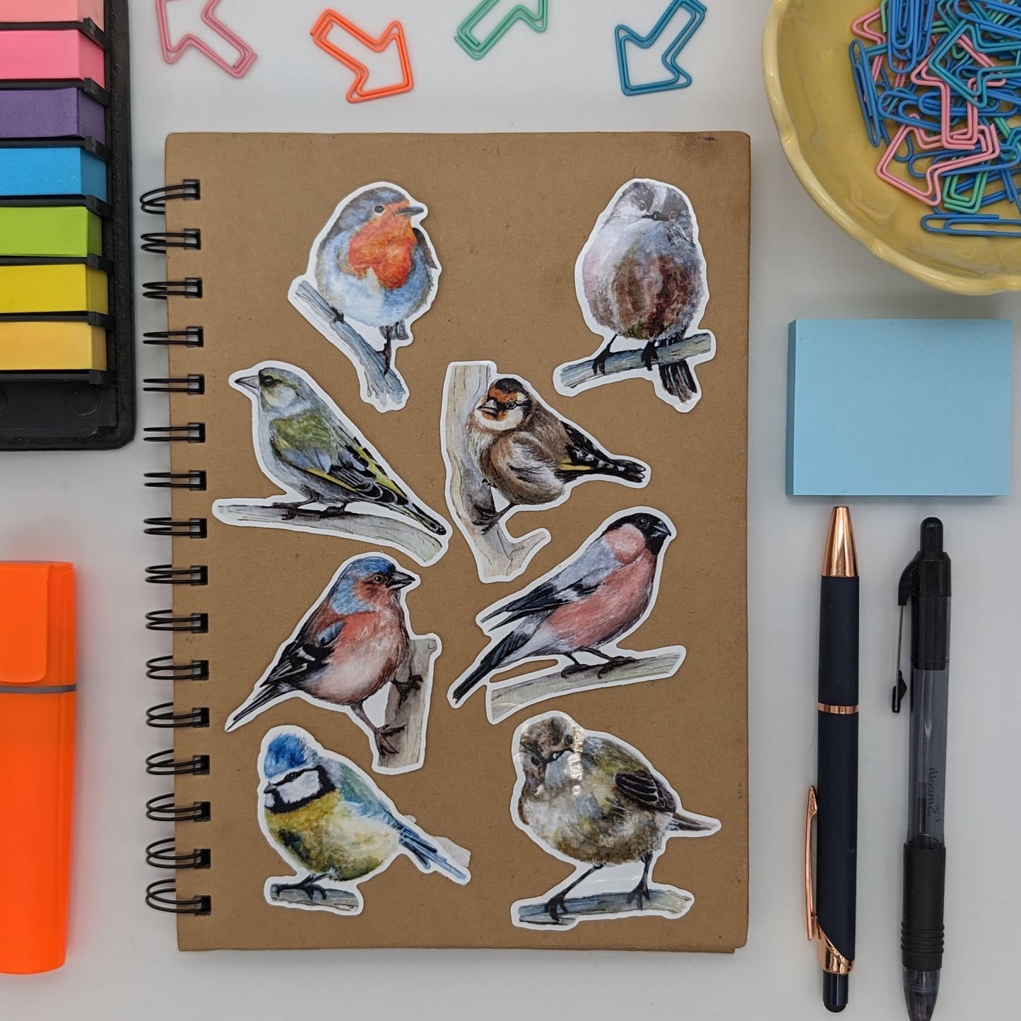 British Garden 8 Bird Sticker Set