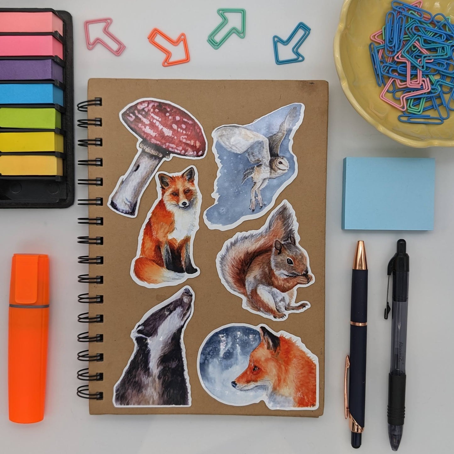 Woodland animal 6 Sticker Set