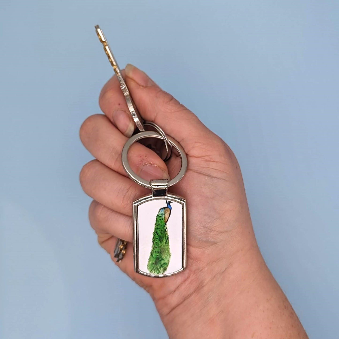 "Argus" the Peacock Keyring