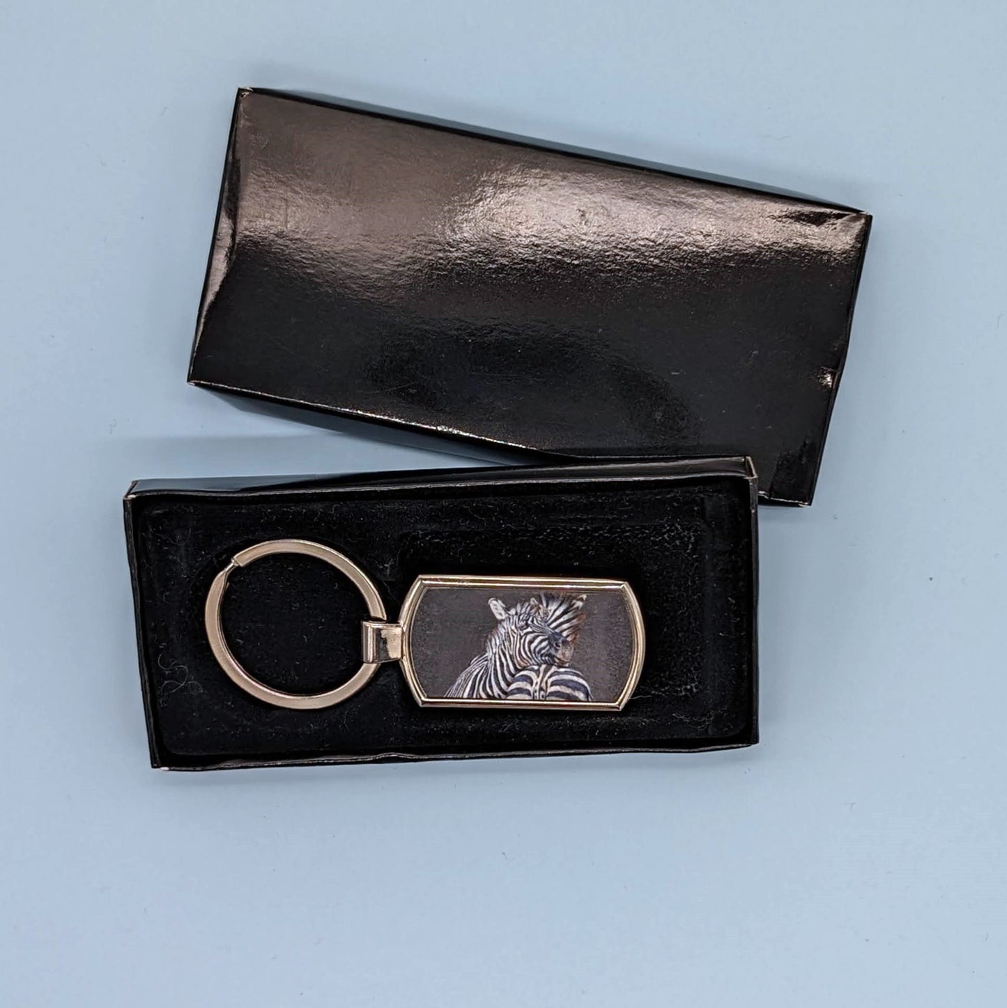 "Dazzle" Zebras Keyring
