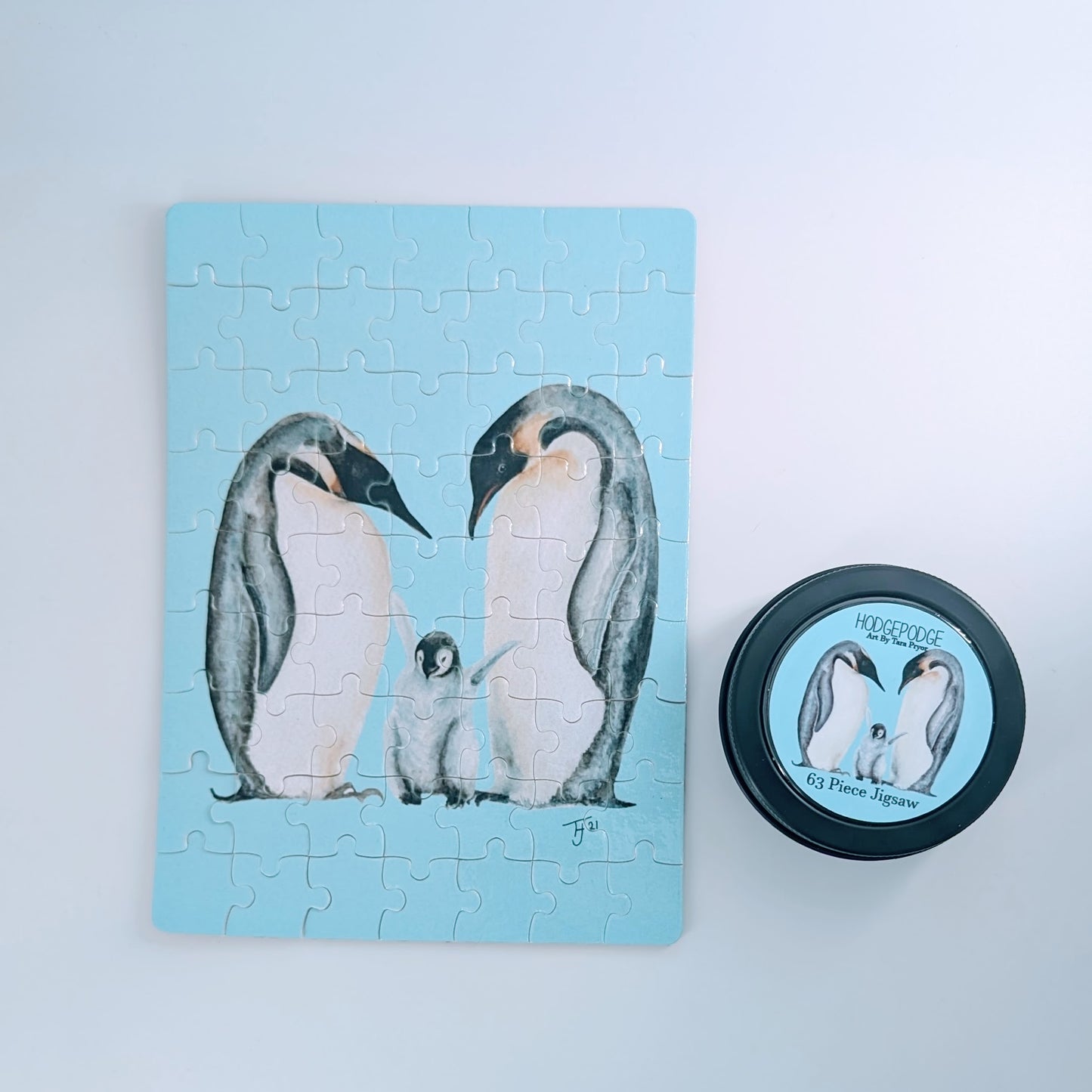 63 piece Penguins Jigsaw in a tin
