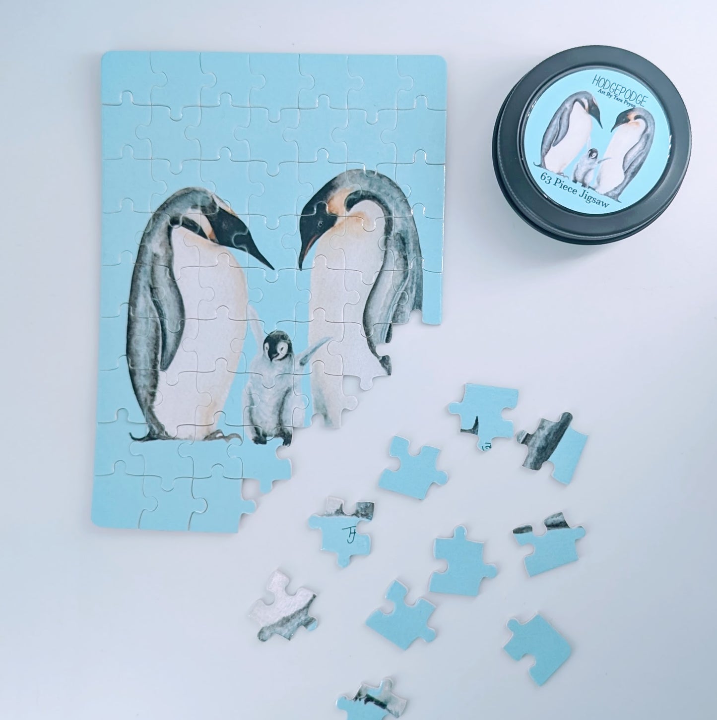 63 piece Penguins Jigsaw in a tin