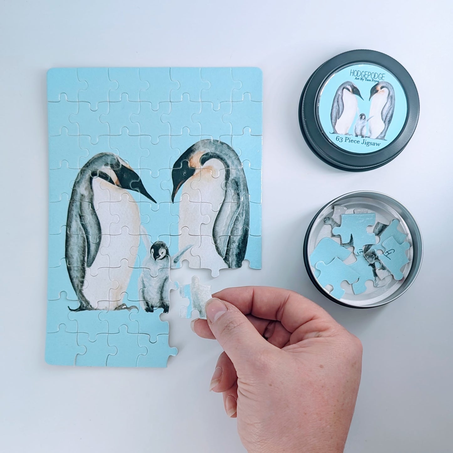 63 piece Penguins Jigsaw in a tin