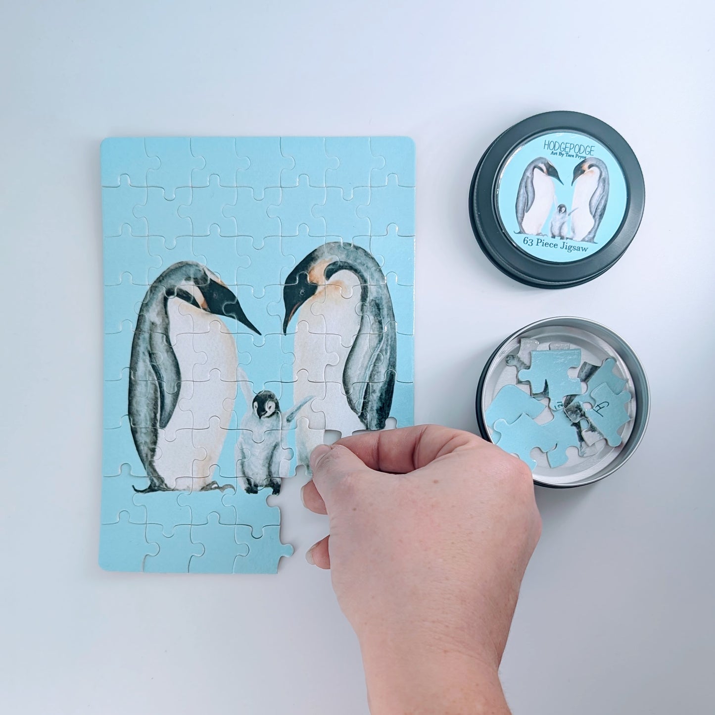 63 piece Penguins Jigsaw in a tin