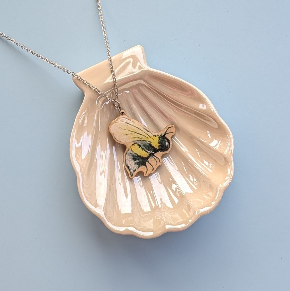 Honey Bee Silver Plated Laser Cut Necklace