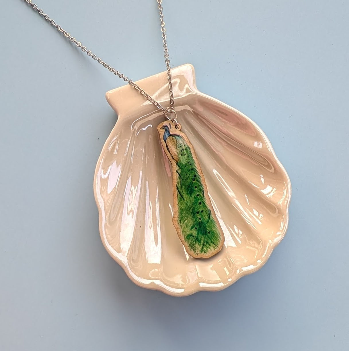 Peacock Silver Plated Laser Cut Necklace