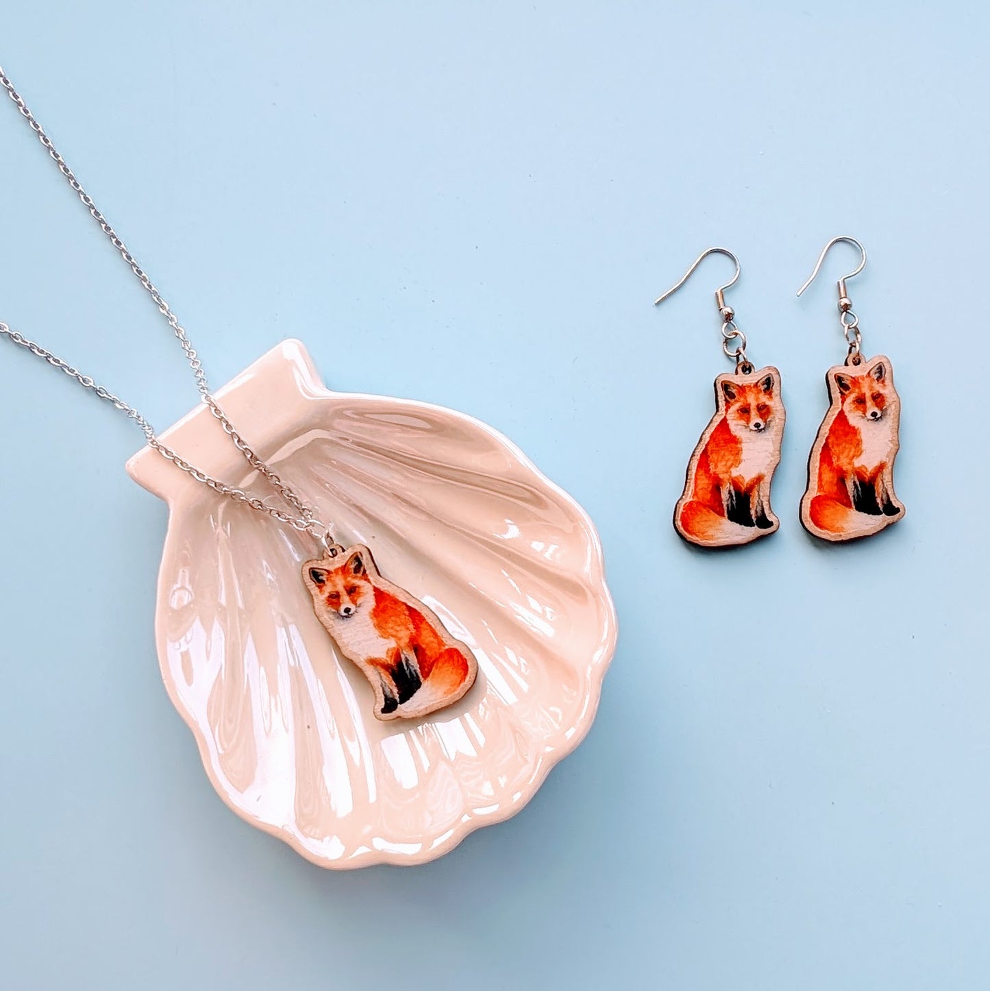 Fox Silver Plated Laser Cut Necklace