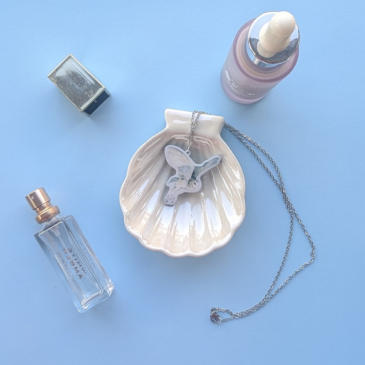 Barn Owl Silver Plated Laser Cut Necklace