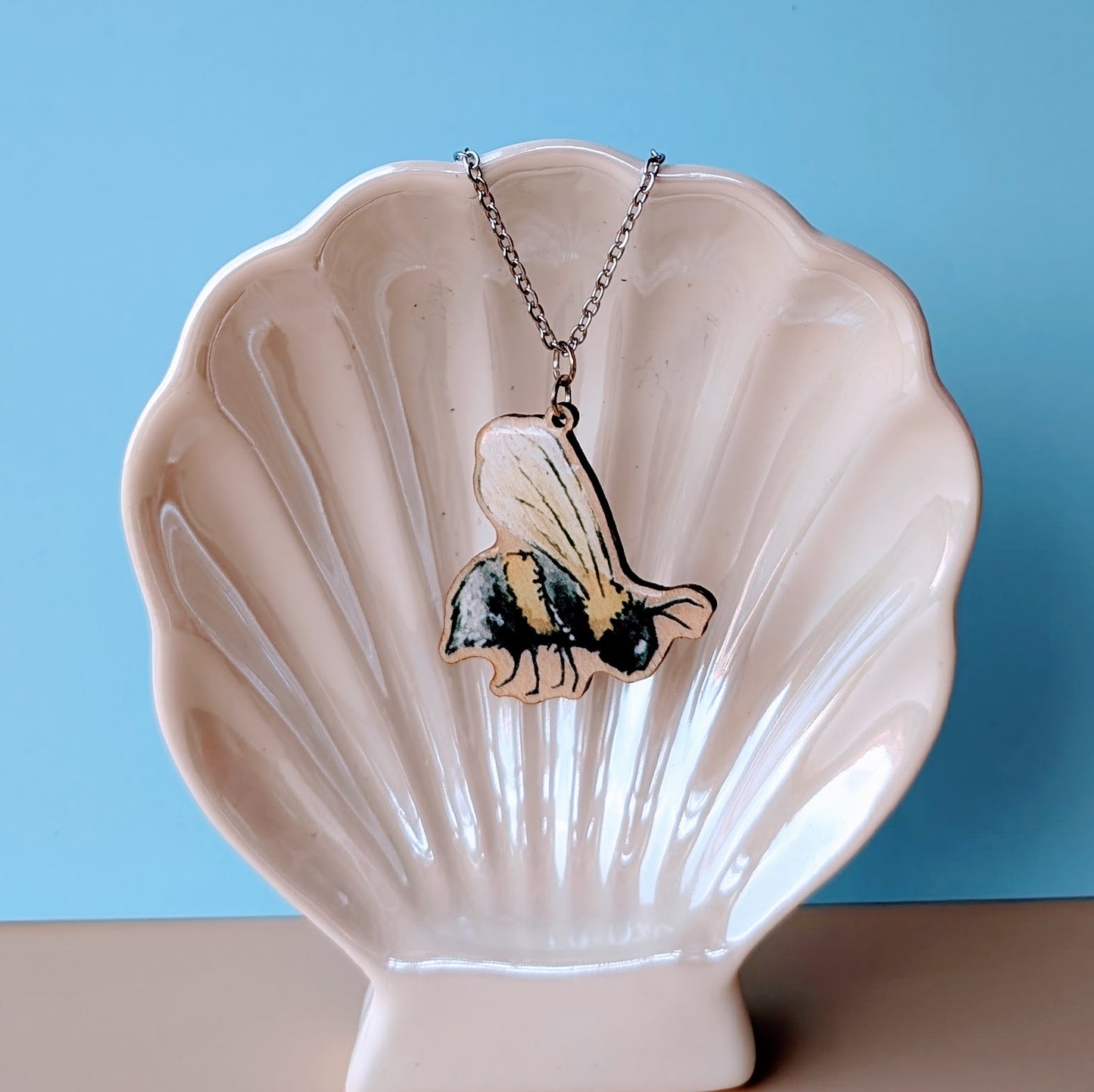 Honey Bee Silver Plated Laser Cut Necklace