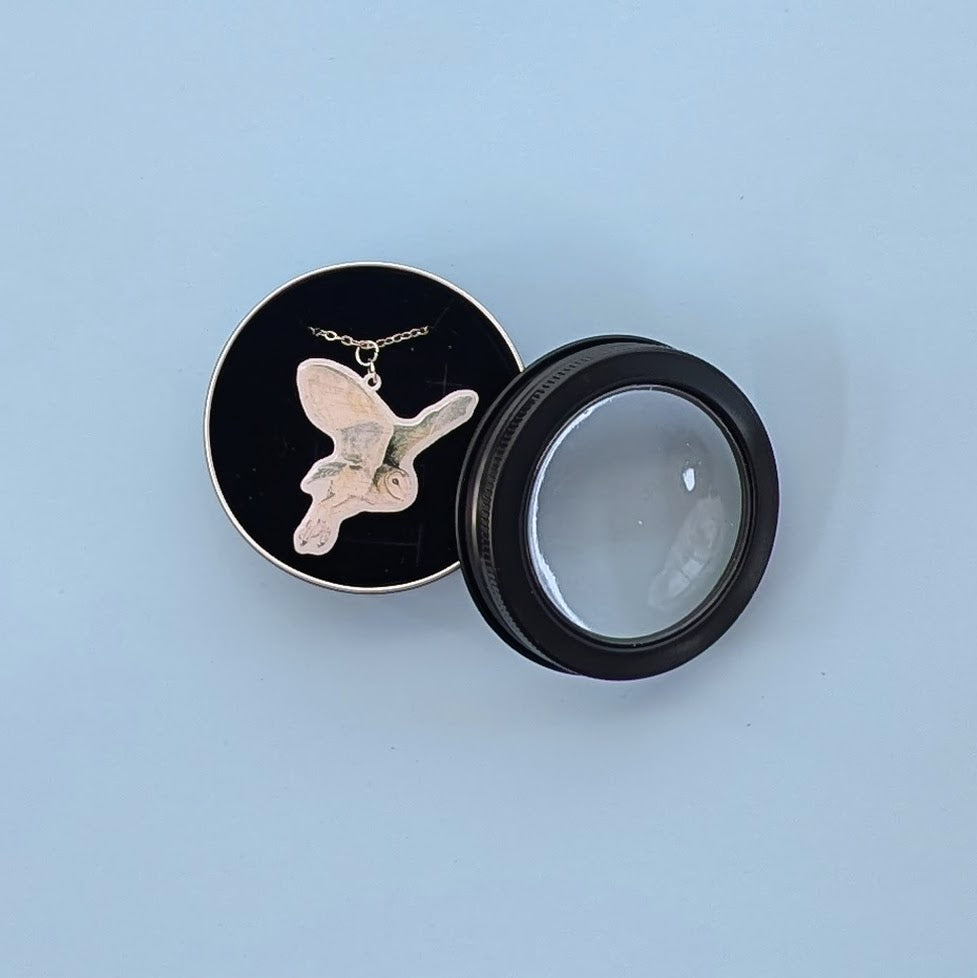 Barn Owl Silver Plated Laser Cut Necklace