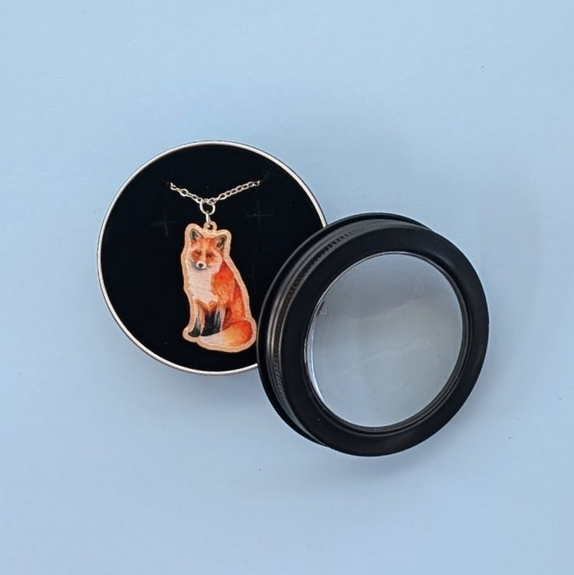 Fox Silver Plated Laser Cut Necklace