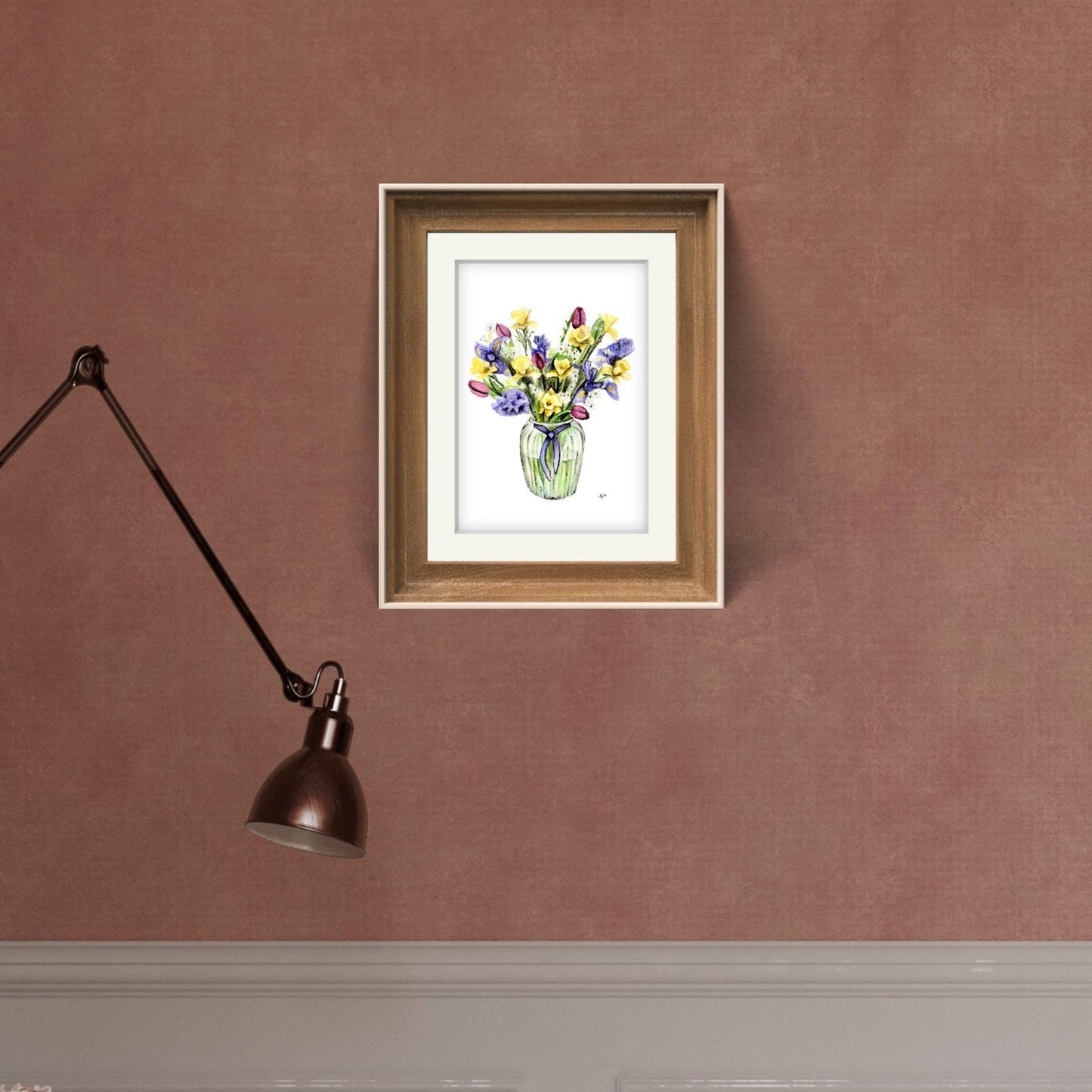"A Bunch of Spring" Flower Vase Watercolour Print
