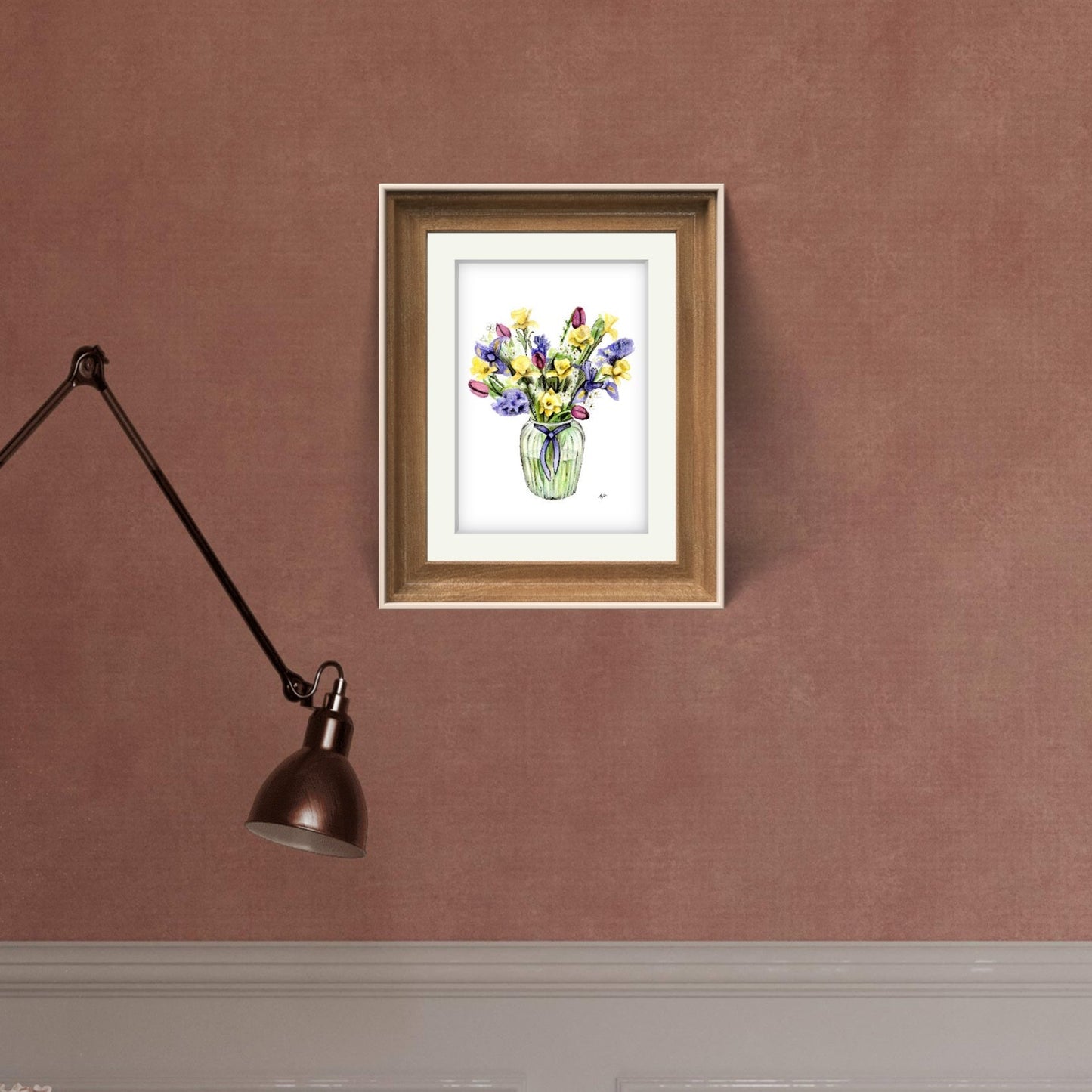 "A Bunch of Spring" Flower Vase Watercolour Print