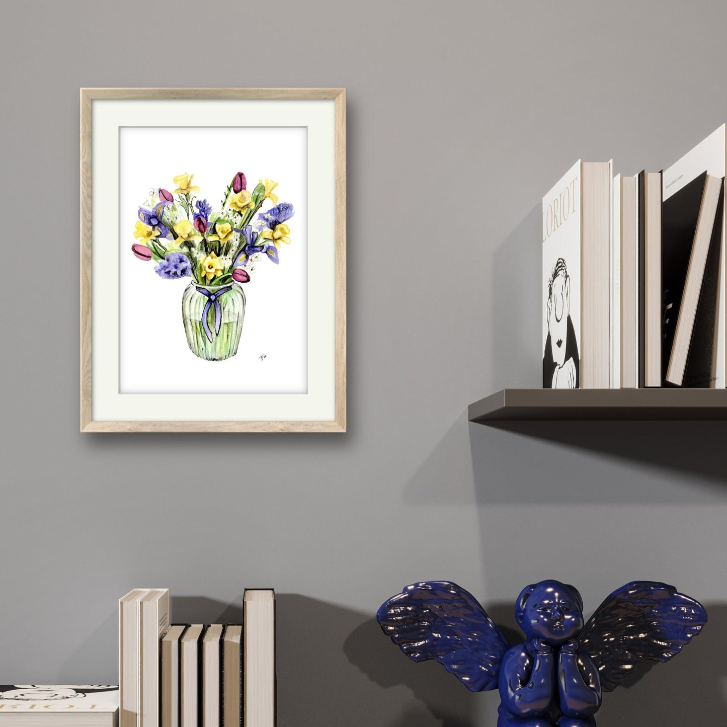 "A Bunch of Spring" Flower Vase Watercolour Print