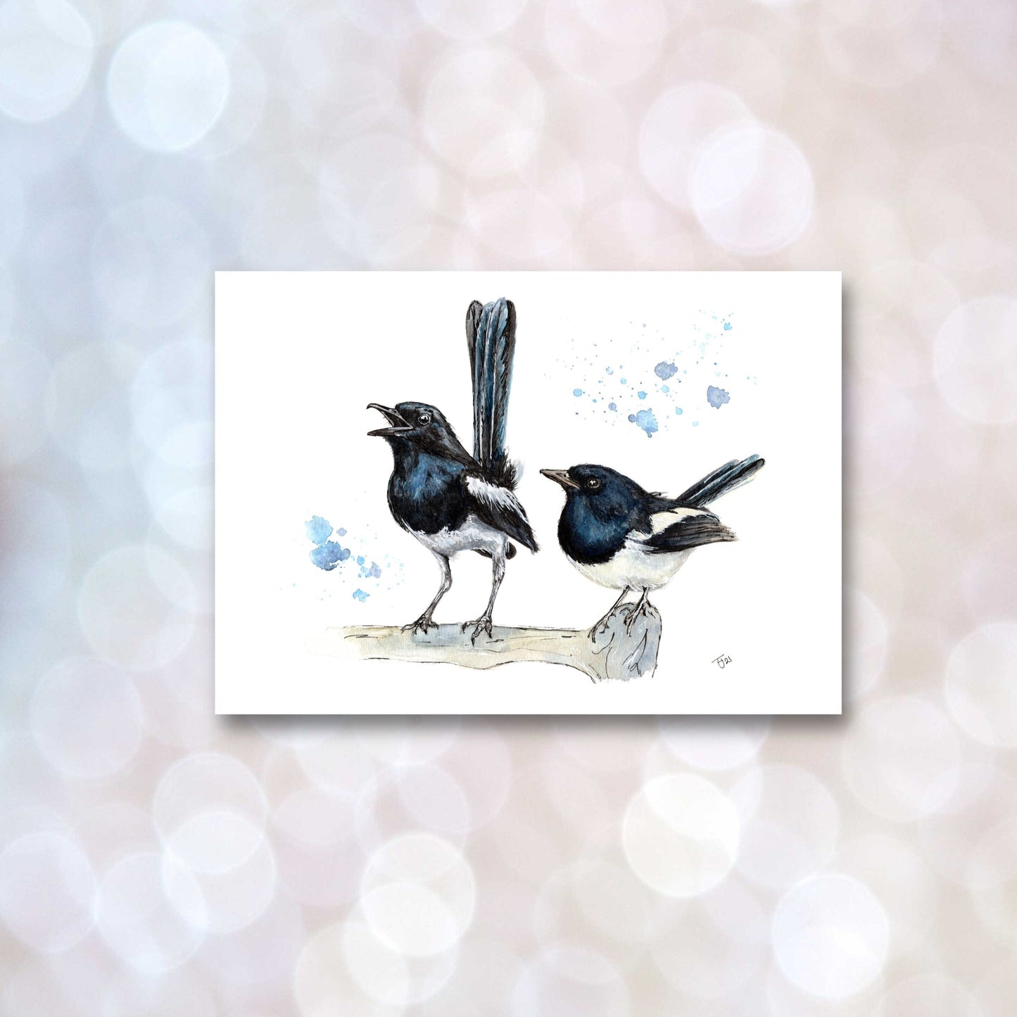 "Two For Joy" Watercolour Print