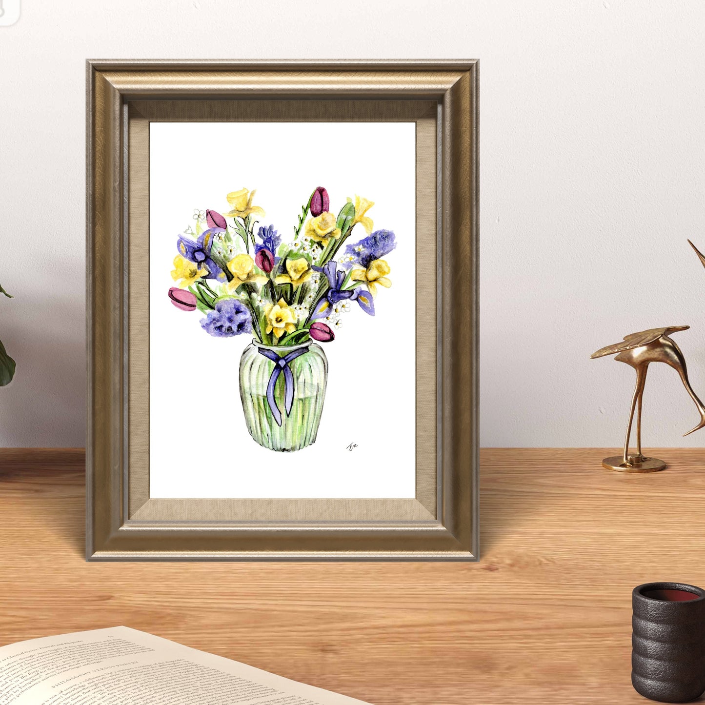 "A Bunch of Spring" Flower Vase Watercolour Print