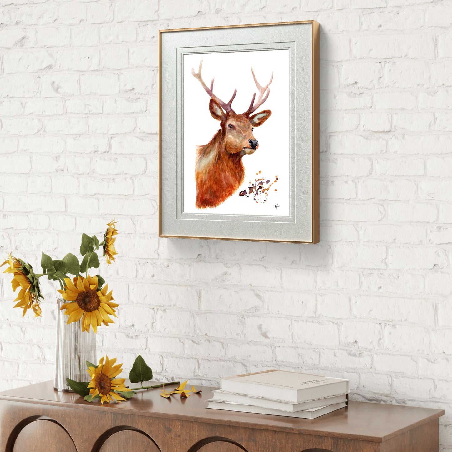 "Chase" Stag Watercolour Print