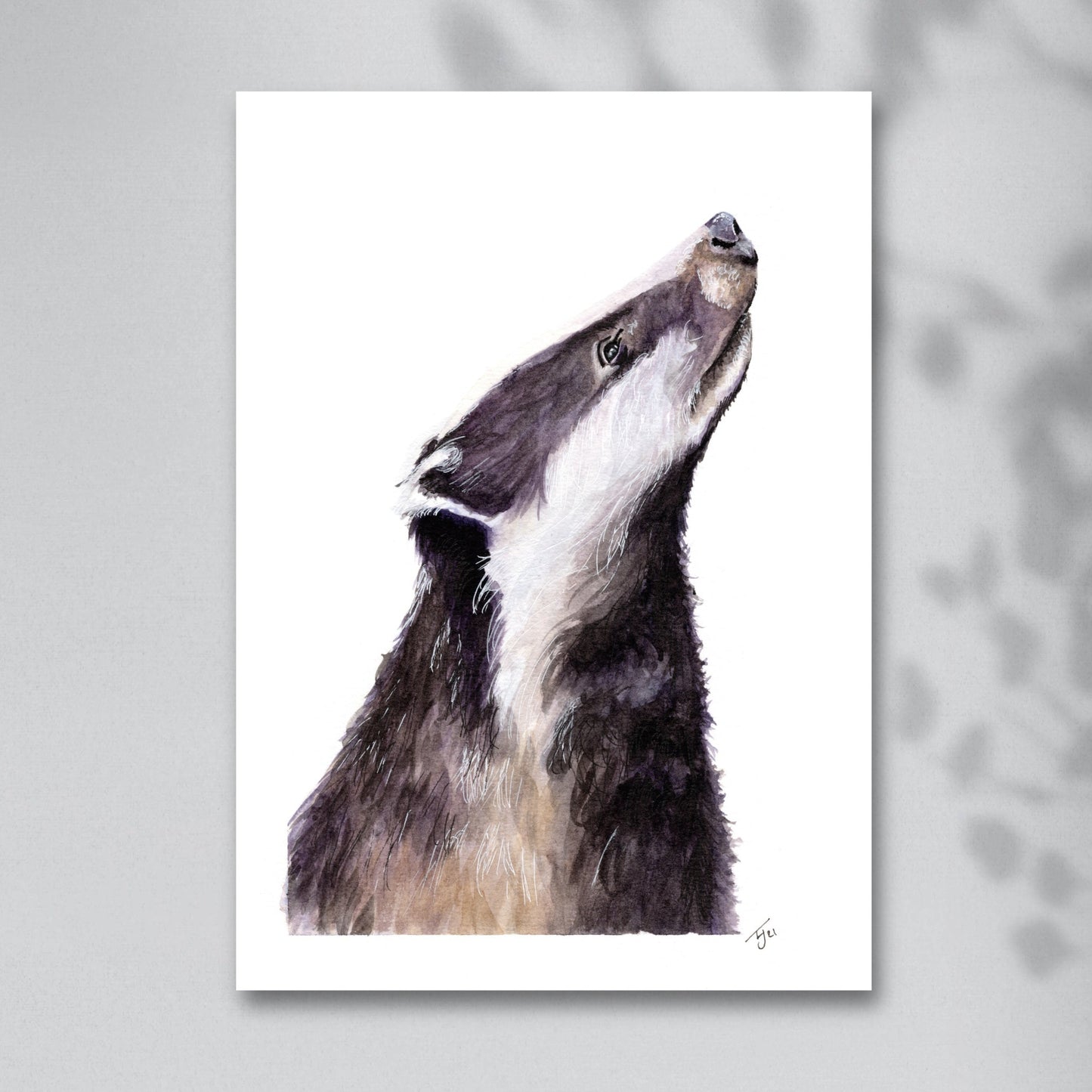 "Mr Badger" Watercolour Print