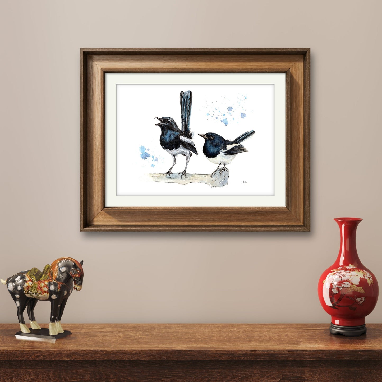 "Two For Joy" Watercolour Print