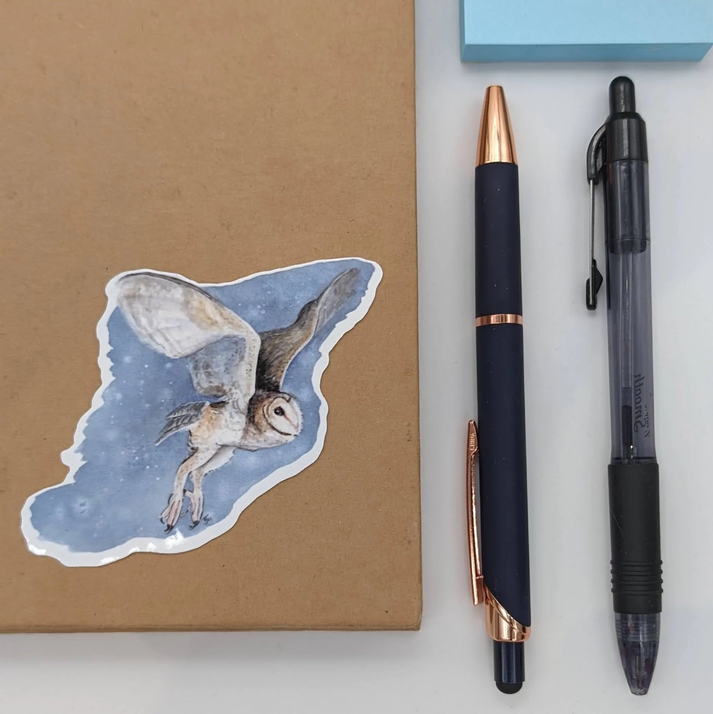 Barn Owl Sticker from Original Watercolour "Silent Night"