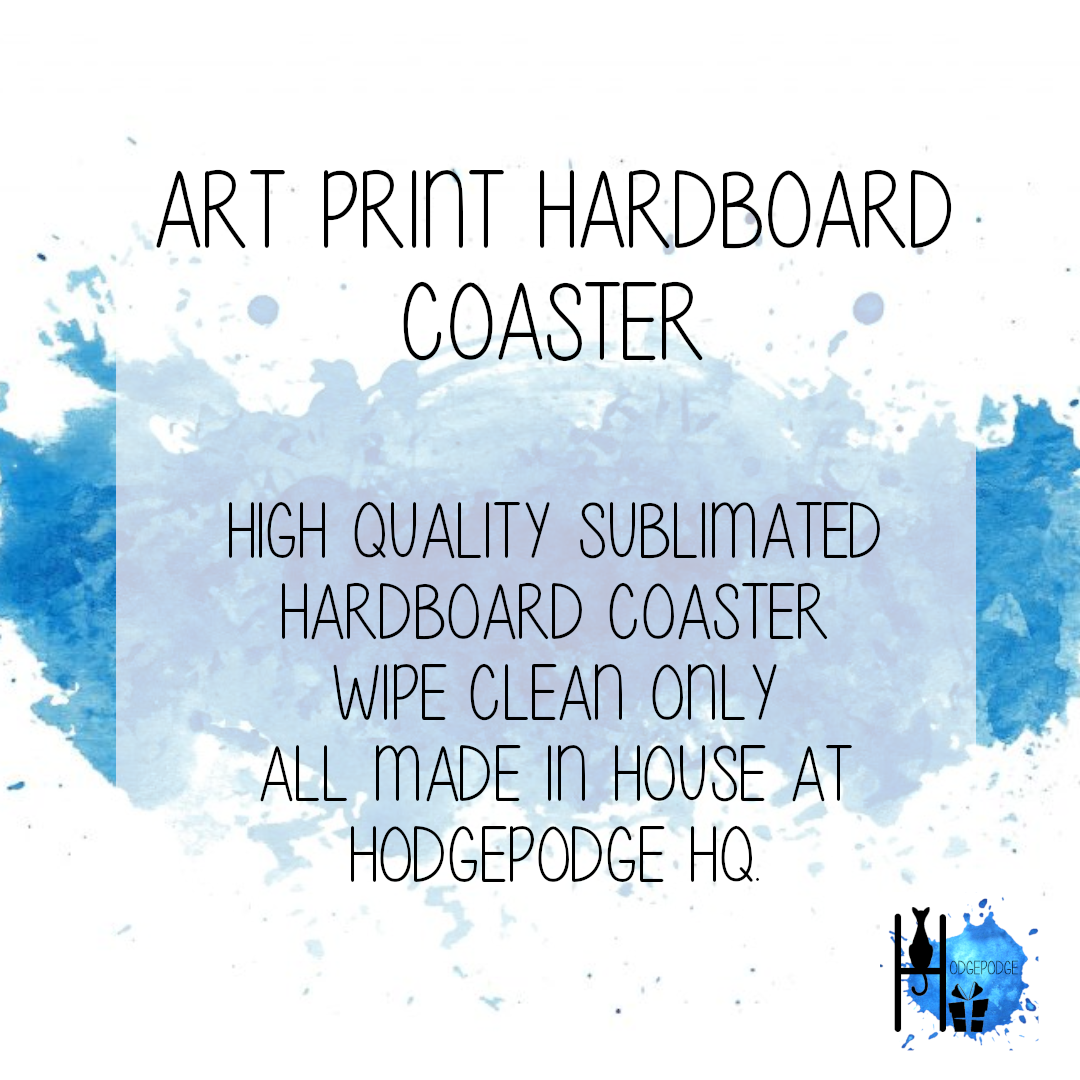Beautiful Turtle Art Hardboard Coaster featuring 'Mabouche' Print