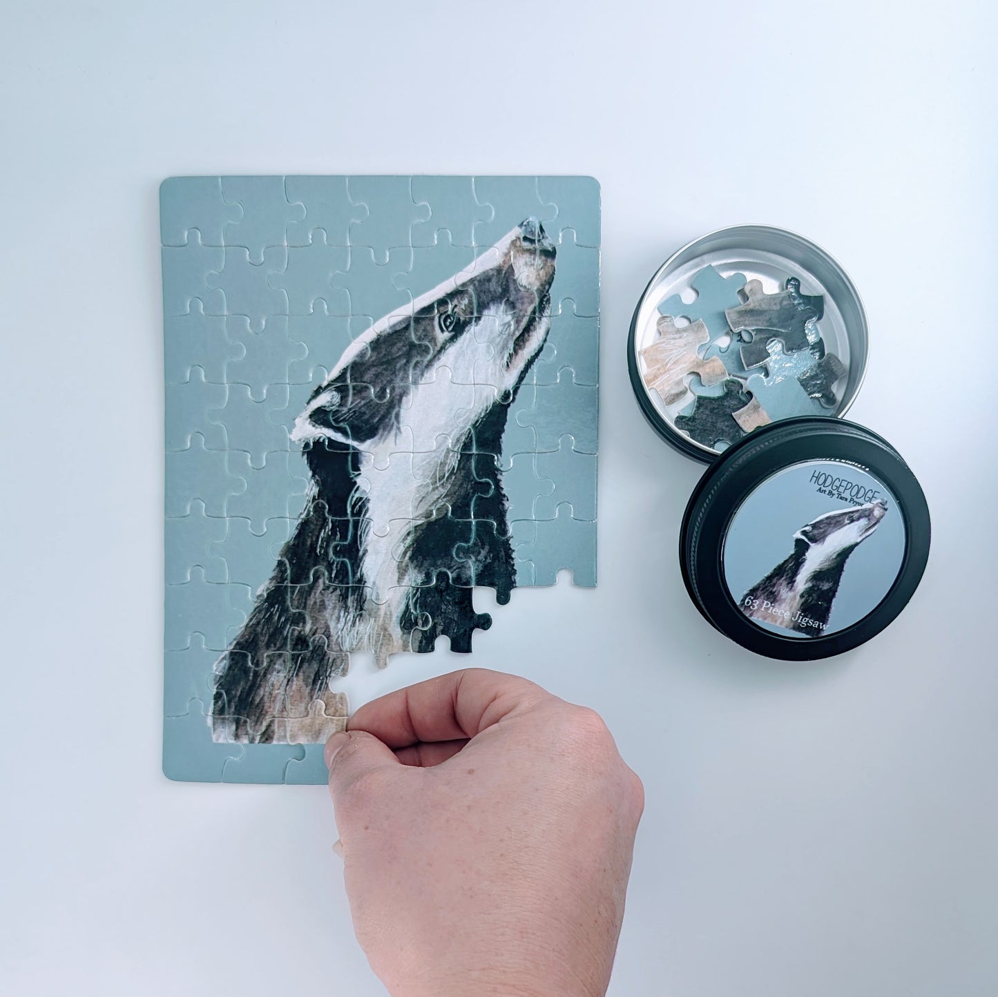 63 piece Badger Jigsaw in a tin
