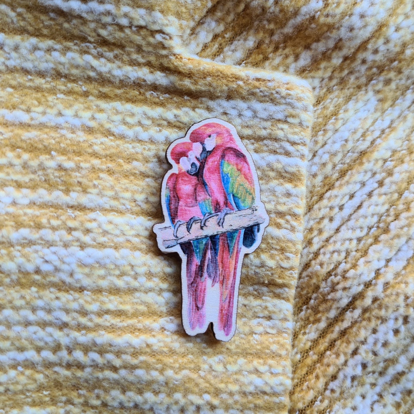 Lovesick Parrots Pin