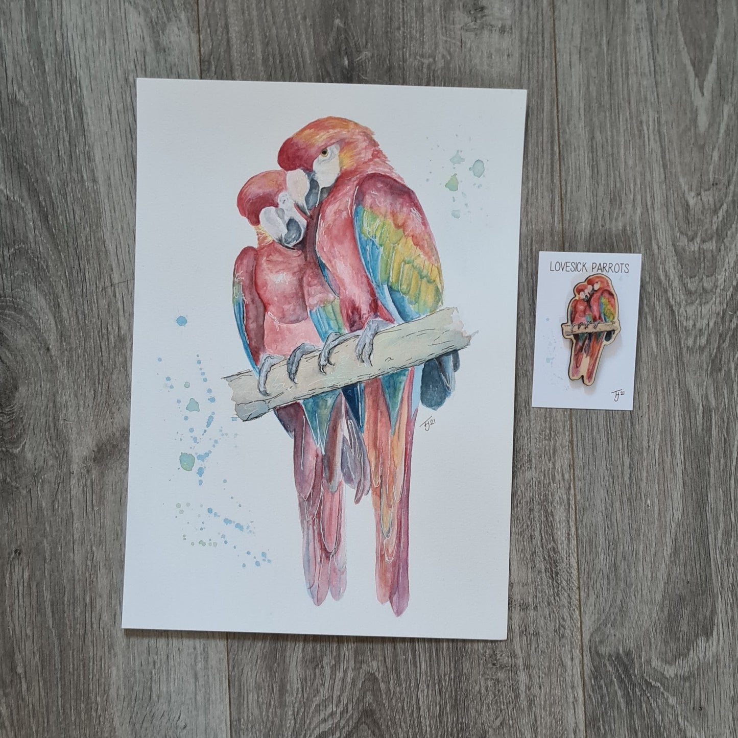 Lovesick Parrots Pin