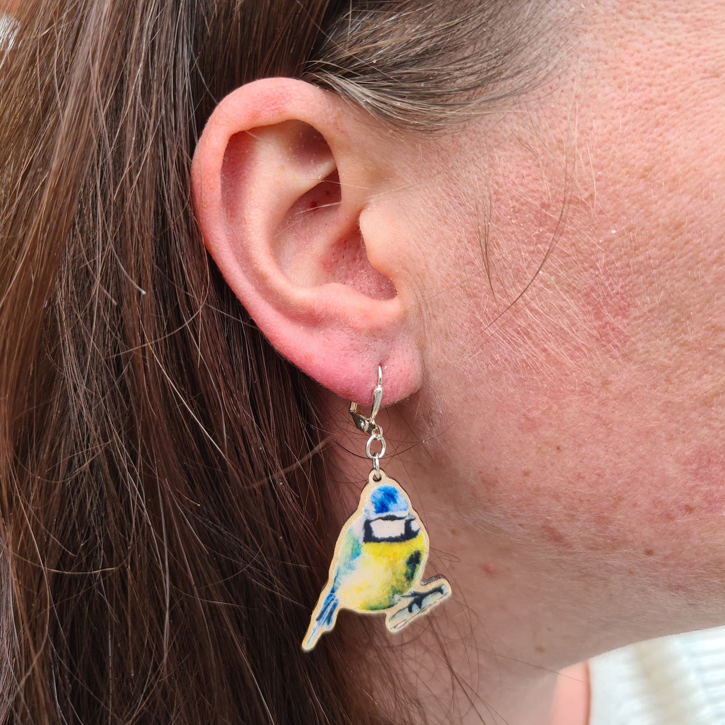 "Garden Party" Blue Tit Earrings