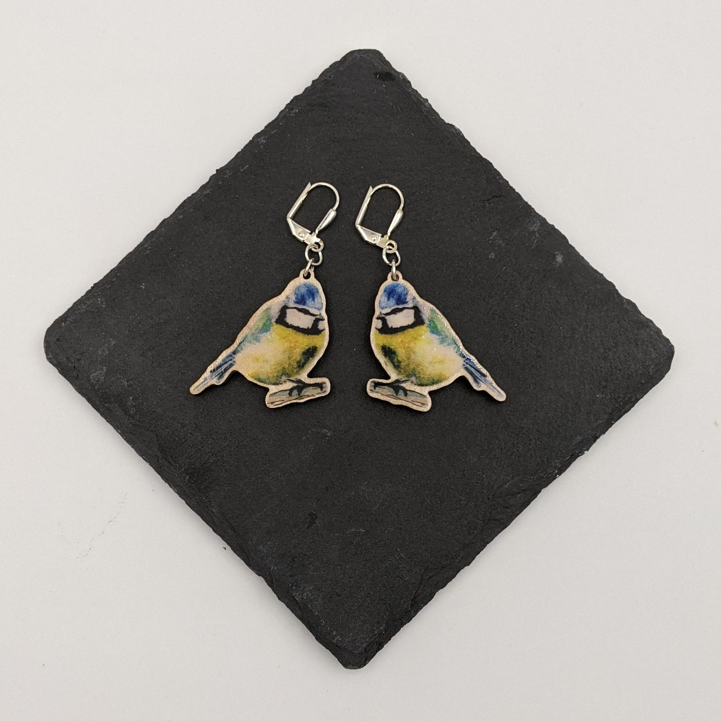 "Garden Party" Blue Tit Earrings