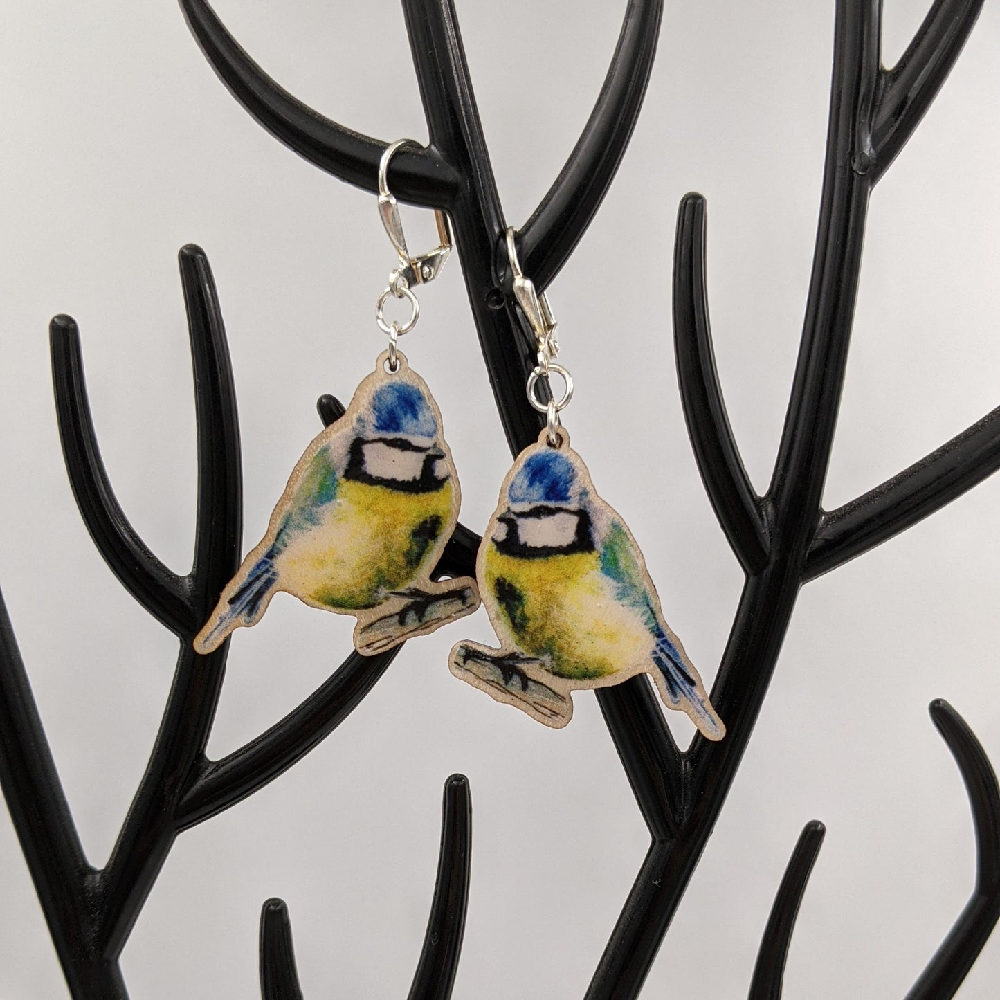 "Garden Party" Blue Tit Earrings