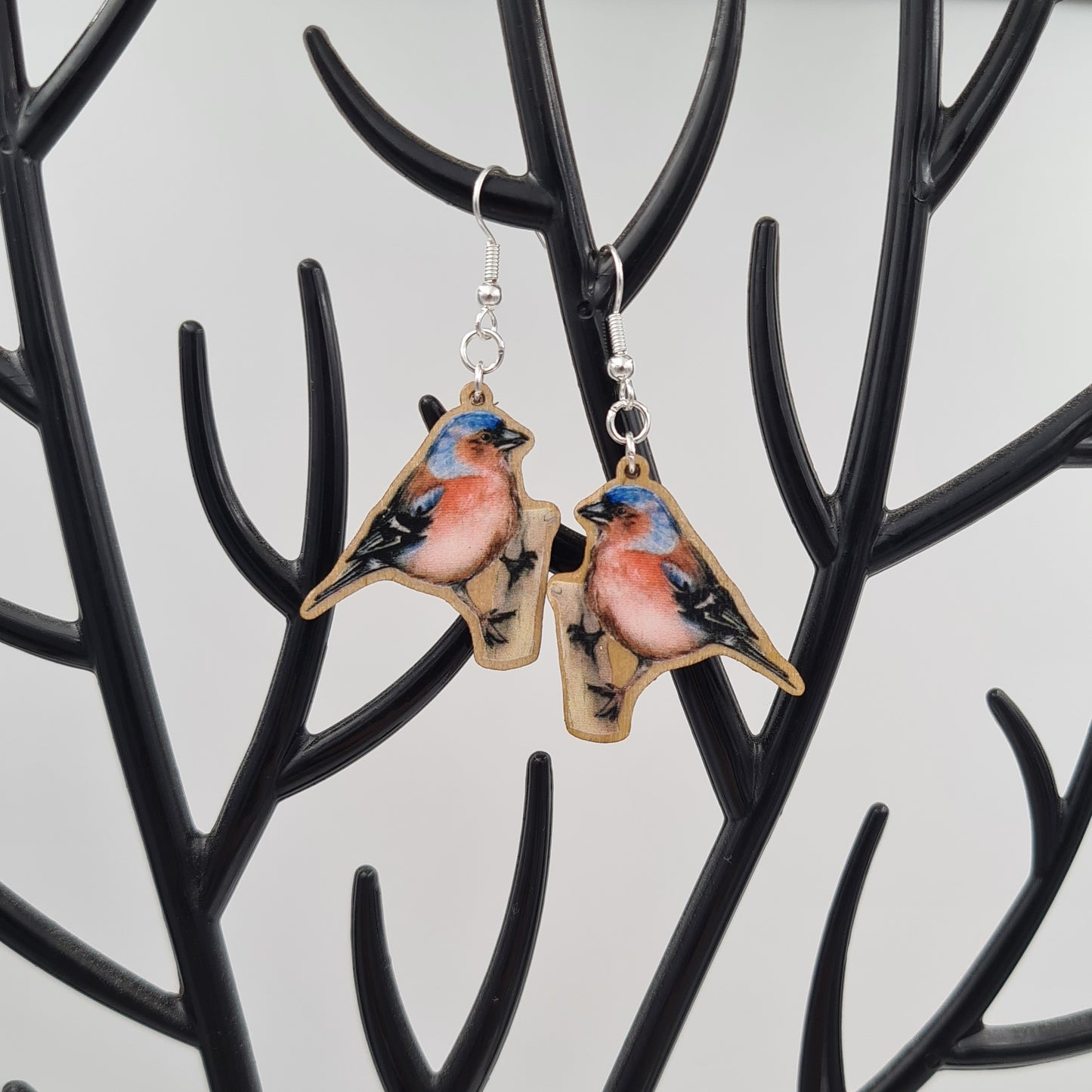 "Fours A Charm" Chaffinch Earrings