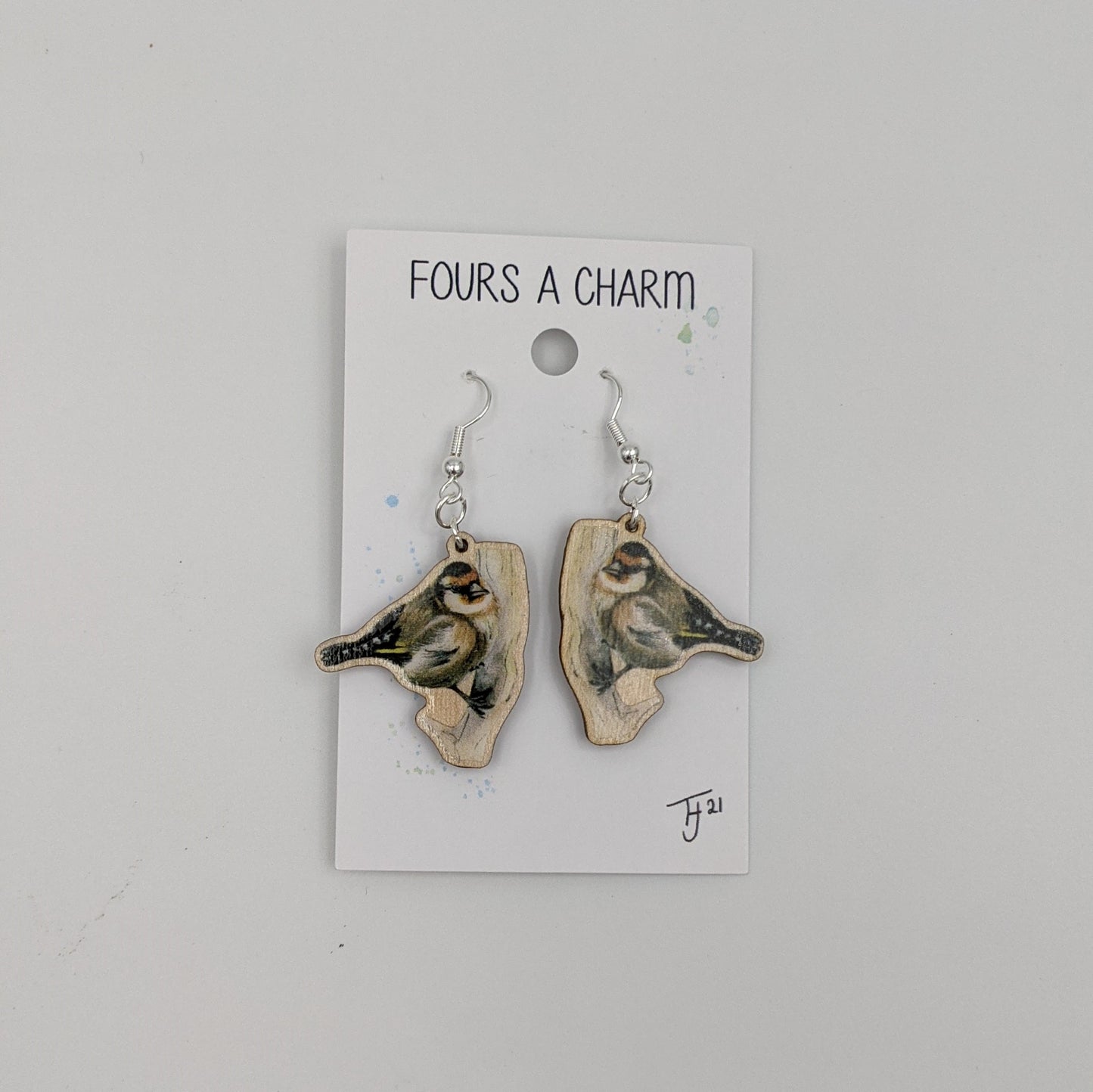 "Fours A Charm" Goldfinch Earrings