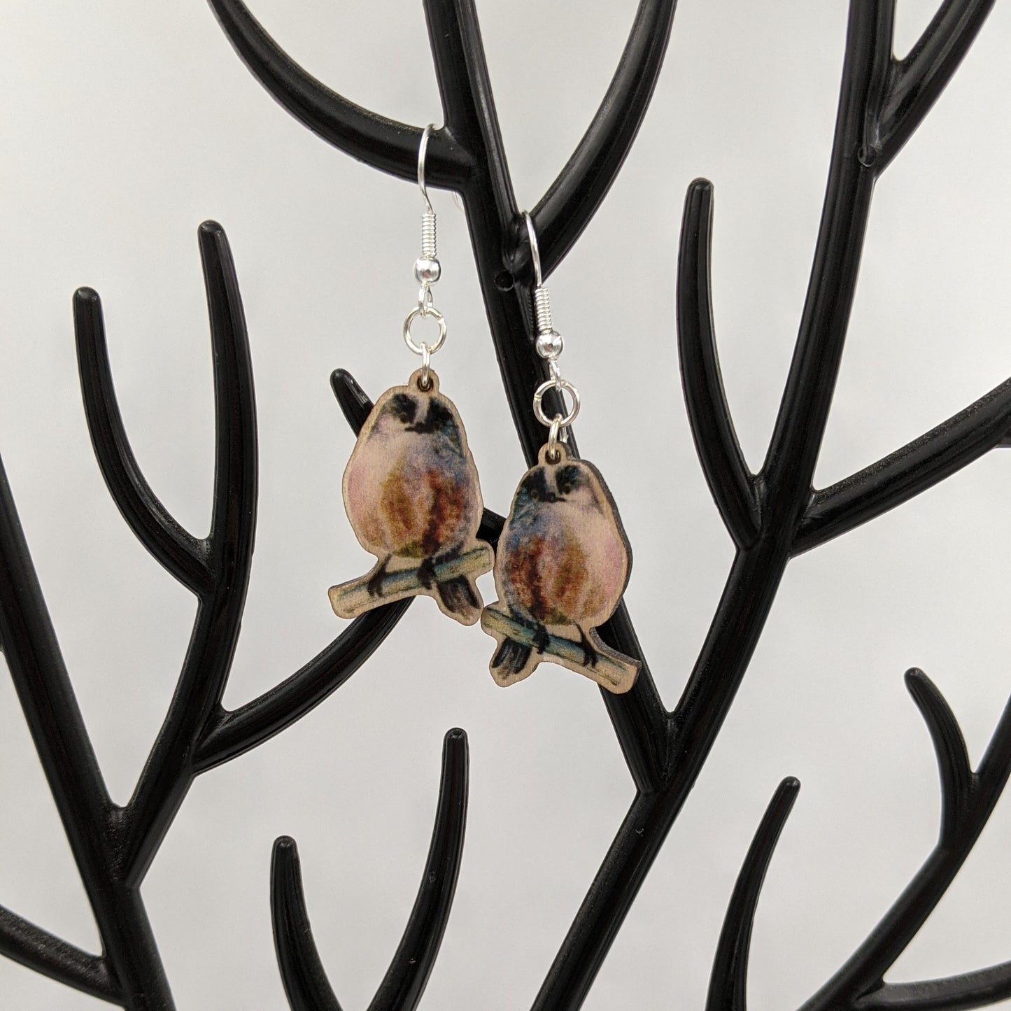 "Garden Party" Long Tailed Tit Earrings