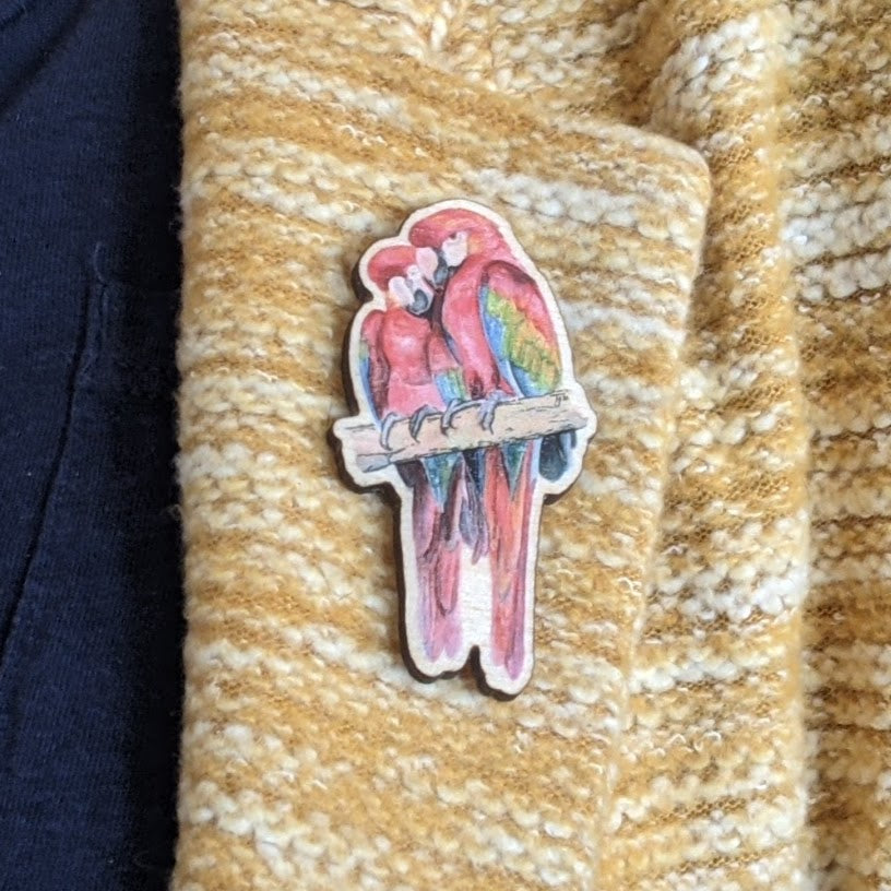 Lovesick Parrots Pin