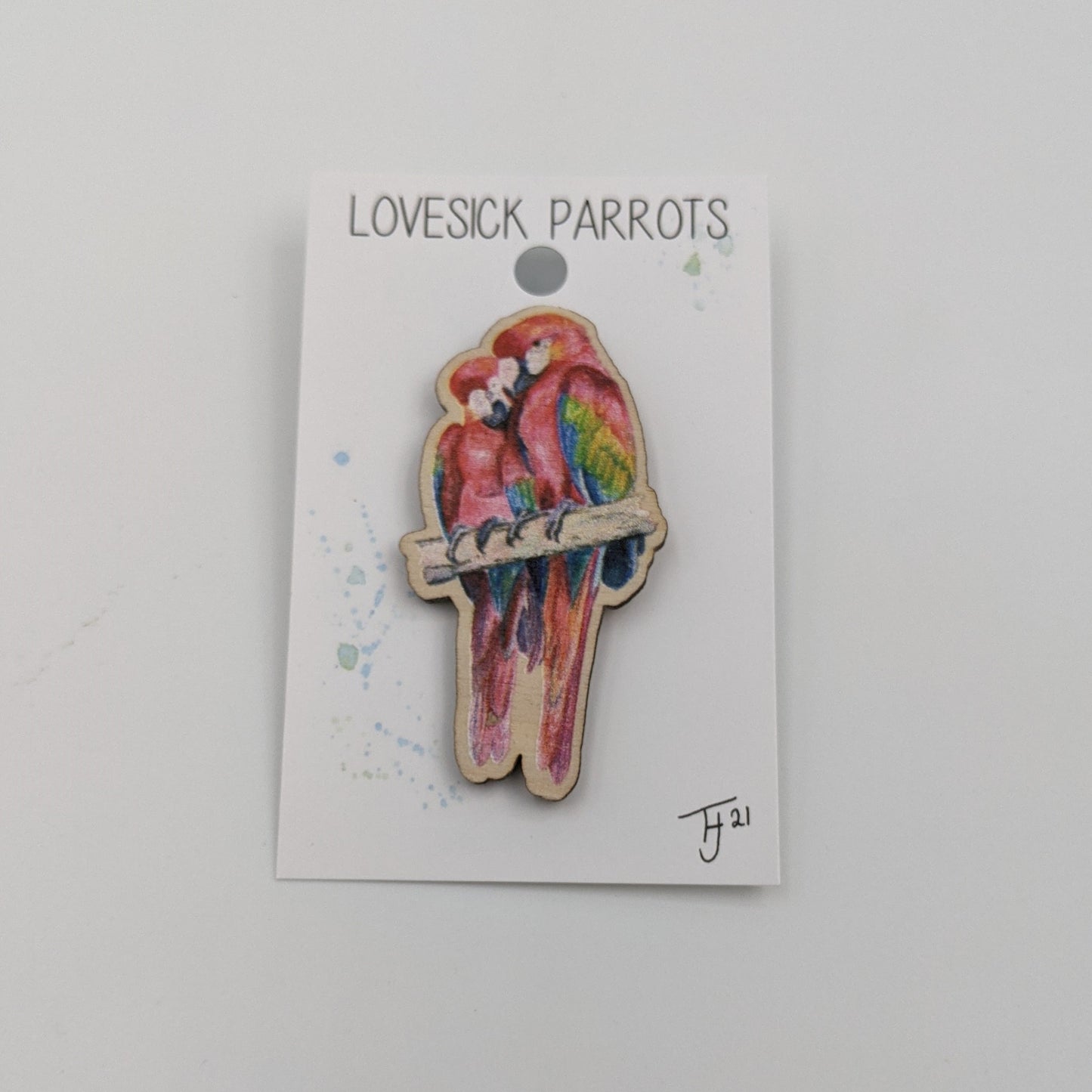 Lovesick Parrots Pin