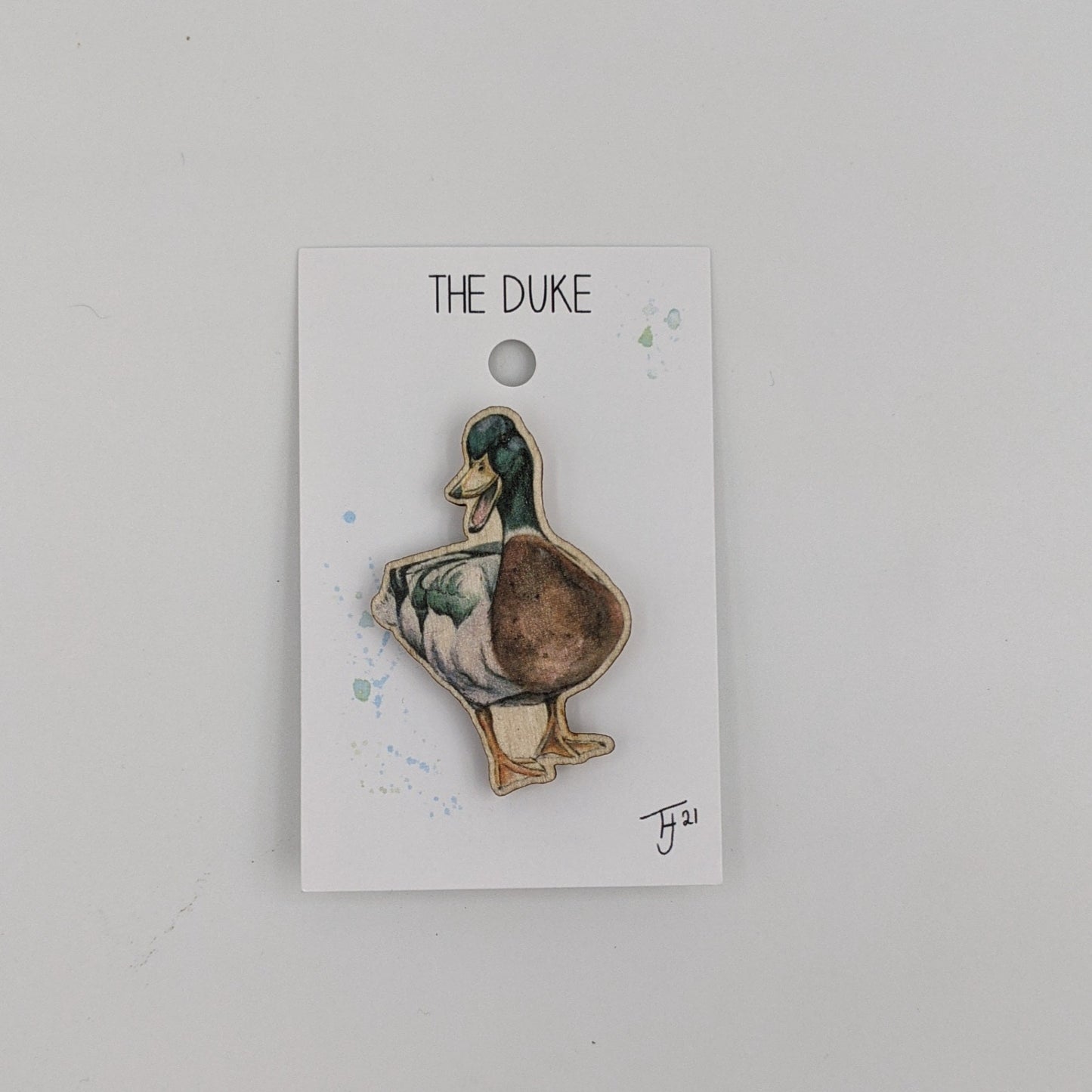 "The Duke" Mallard Duck Wooden Fridge Magnet