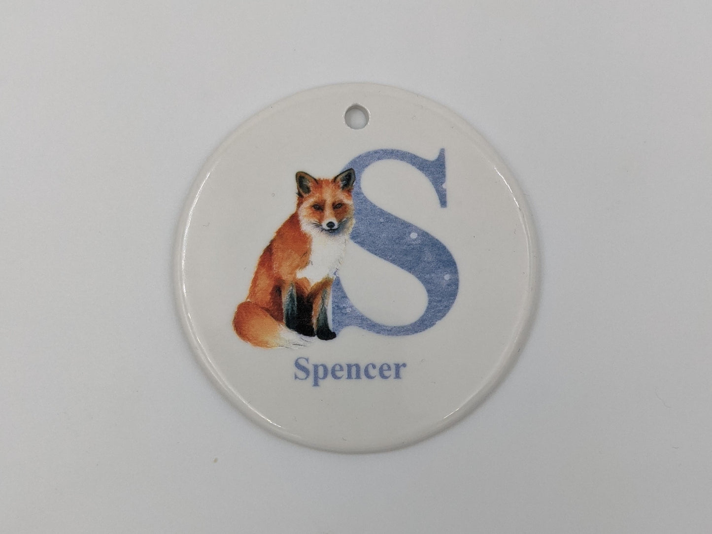 Fox Initial Ceramic Bauble