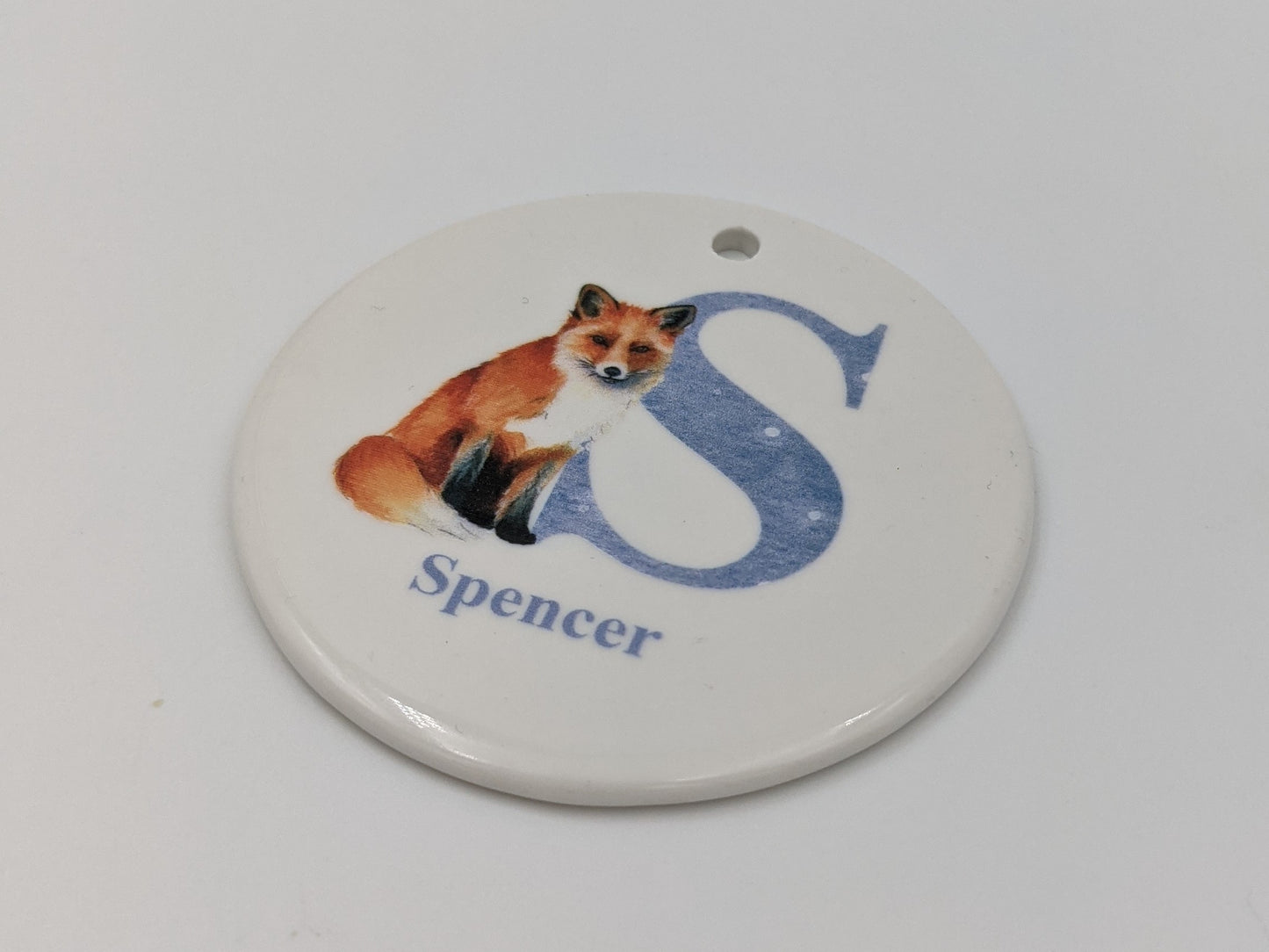 Fox Initial Ceramic Bauble
