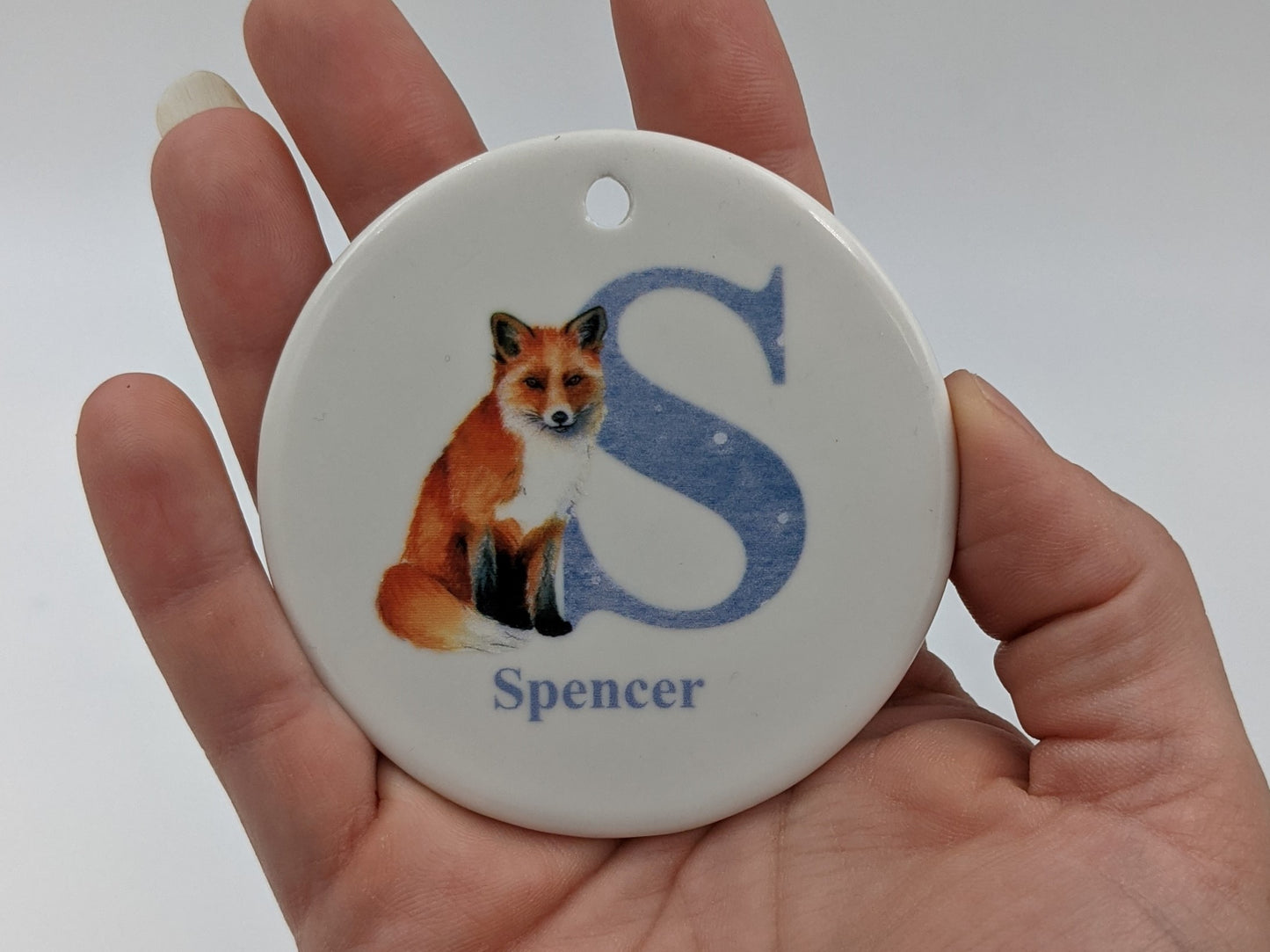 Fox Initial Ceramic Bauble