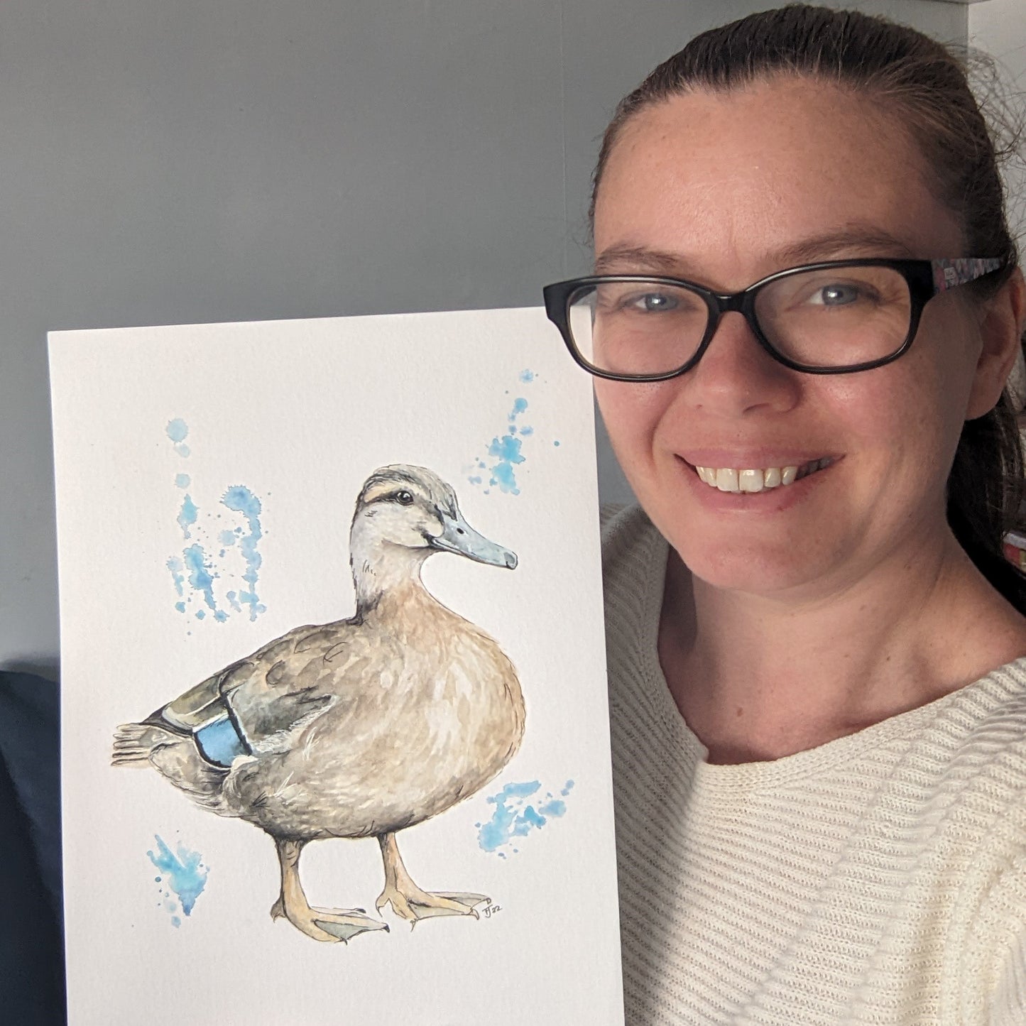 Original Watercolour of a female Mallard Duck "Queenie", A4